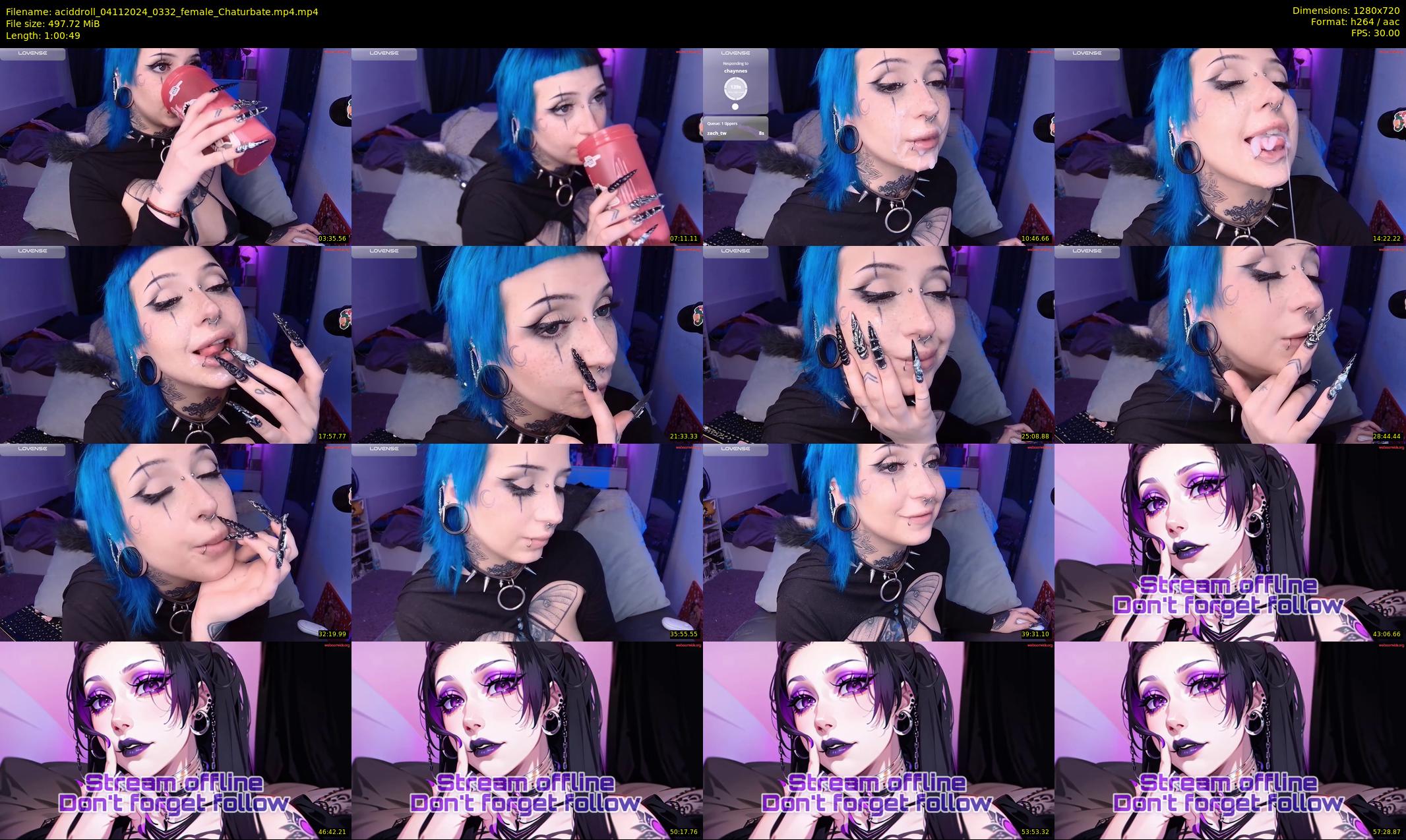 aciddroll — 61 minute Chaturbate female cam show recording, 720p, Nov 4, 2024