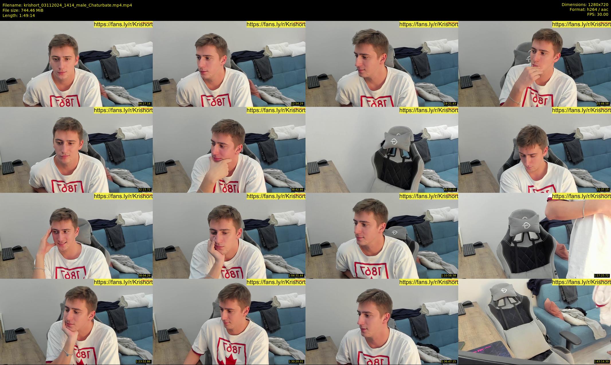 krishort — 110 minute Chaturbate male cam show recording, 720p, Nov 3, 2024