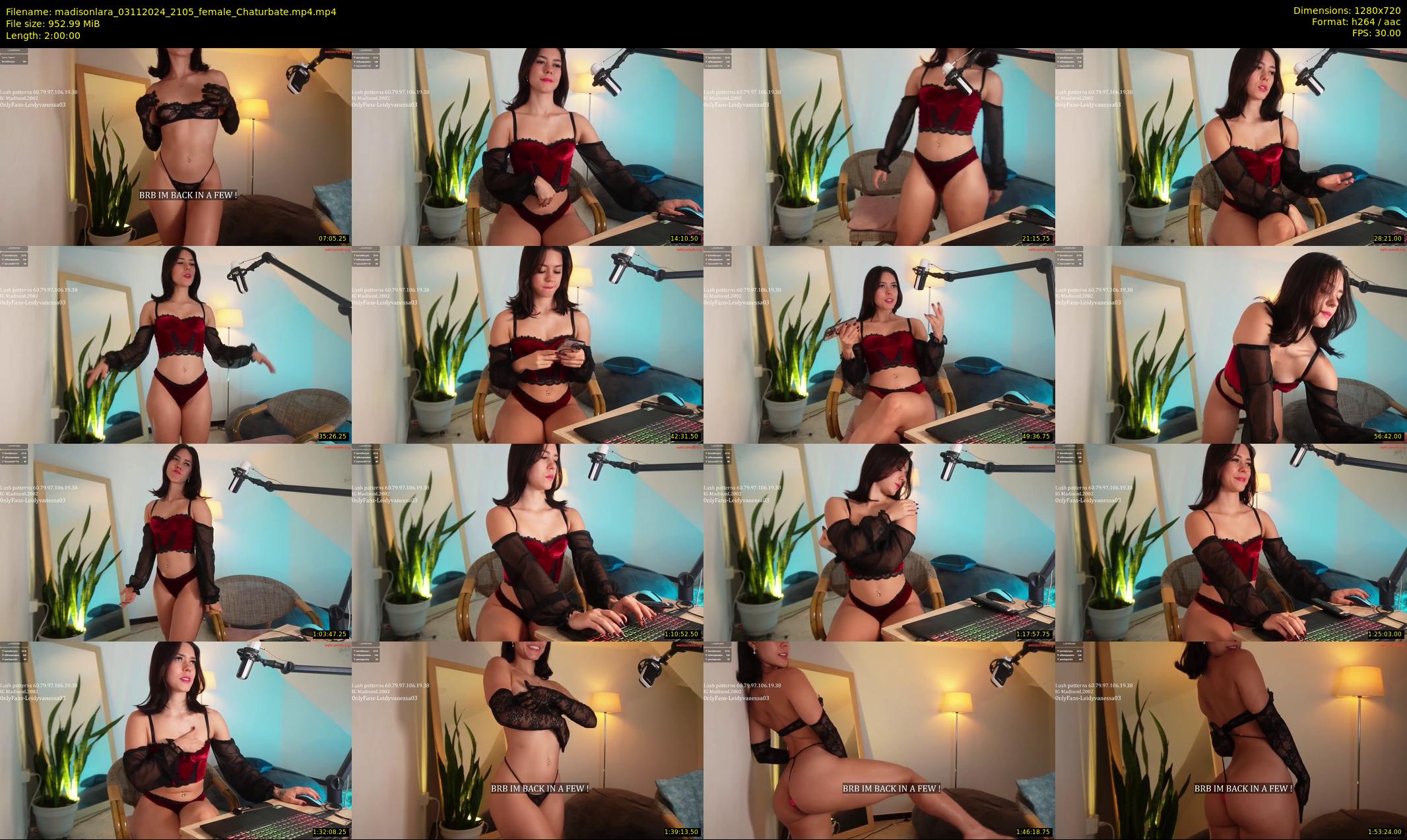 madisonlara — 120 minute Chaturbate female cam show recording, 720p, Nov 3, 2024
