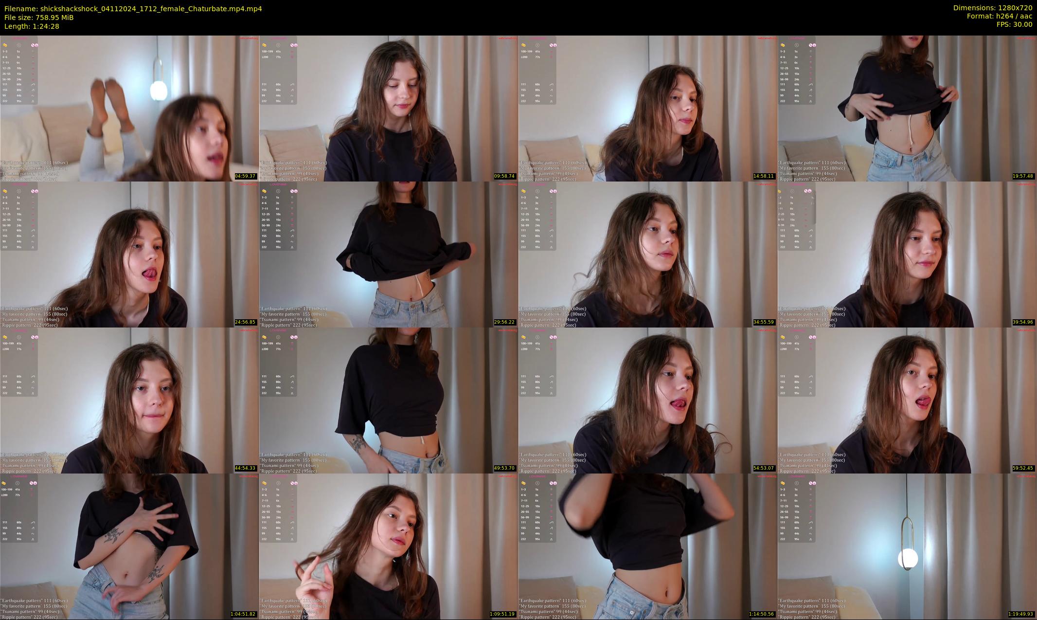 shickshackshock — 85 minute Chaturbate female cam show recording, 720p, Nov 4, 2024