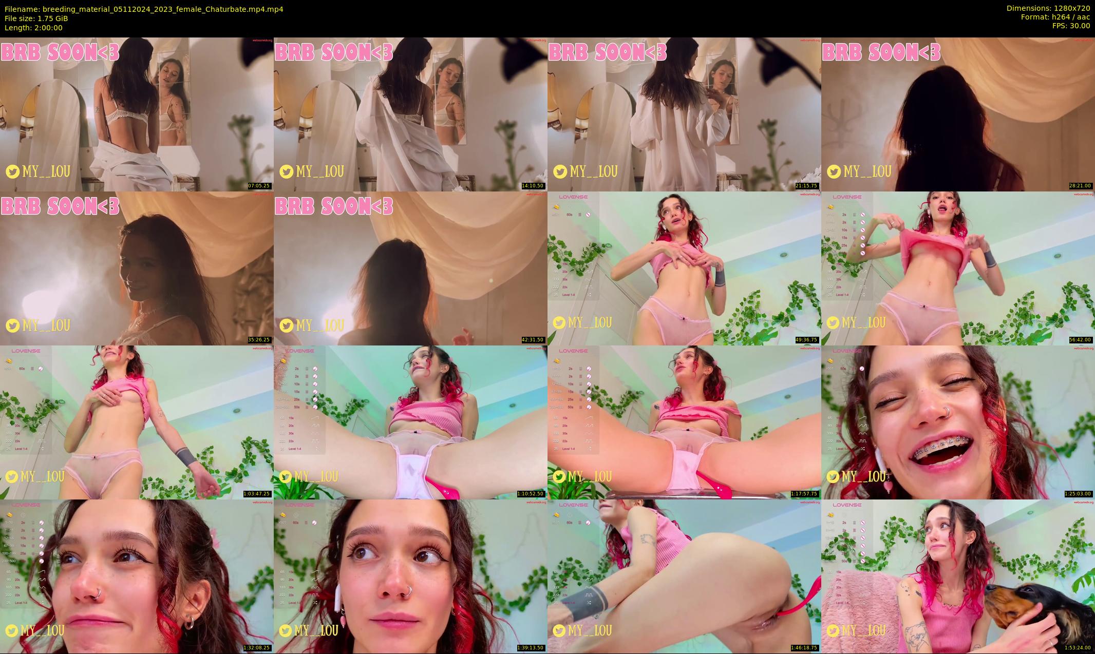 breeding_material — 120 minute Chaturbate female cam show recording, 720p, Nov 5, 2024