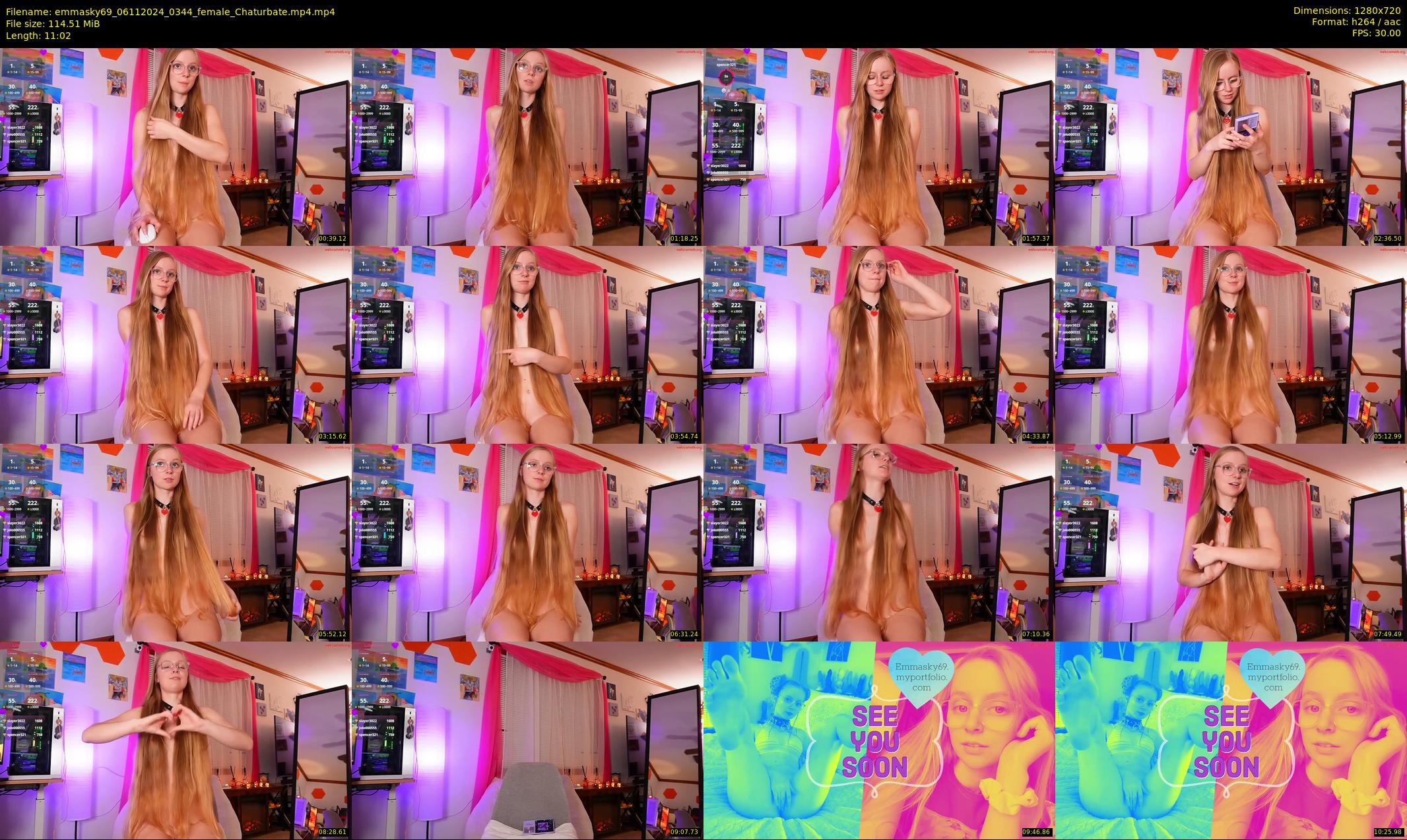 emmasky69 — 12 minute Chaturbate female cam show recording, 720p, Nov 6, 2024