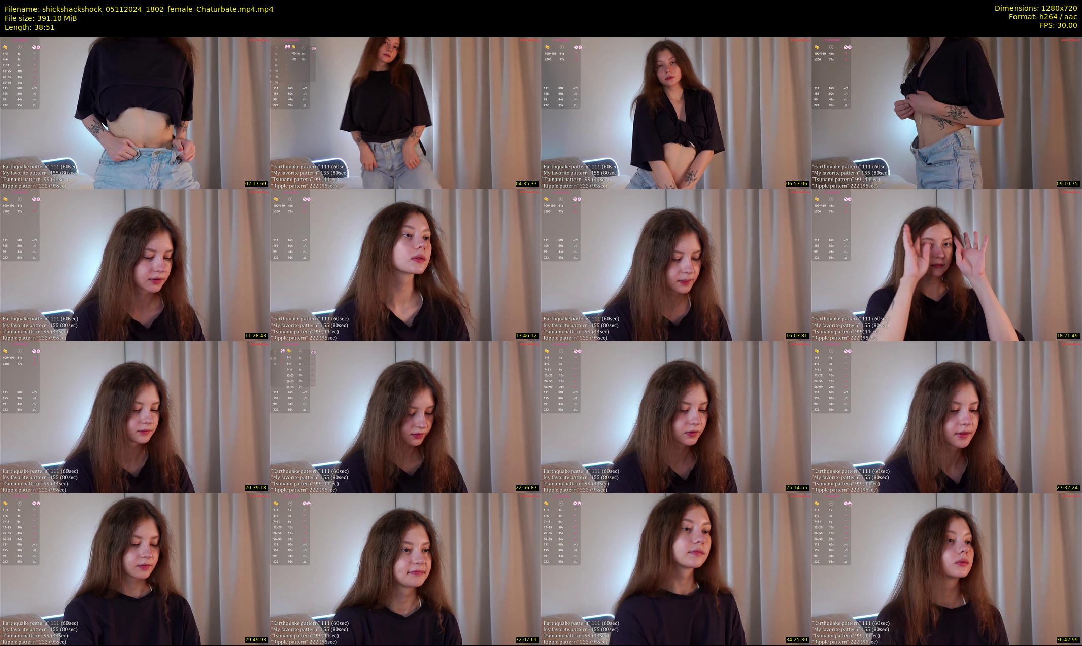shickshackshock — 39 minute Chaturbate female cam show recording, 720p, Nov 5, 2024