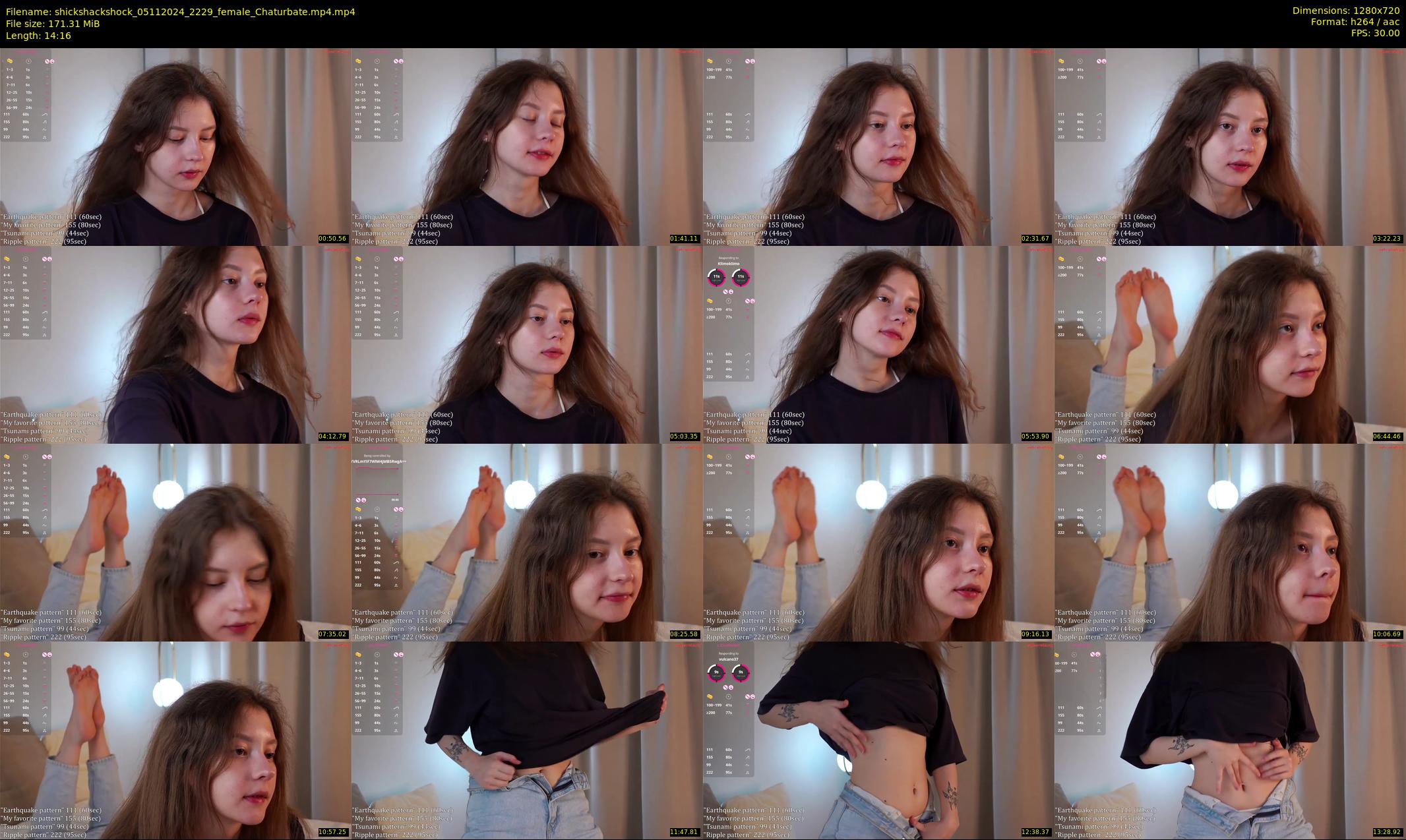 shickshackshock — 15 minute Chaturbate female cam show recording, 720p, Nov 5, 2024