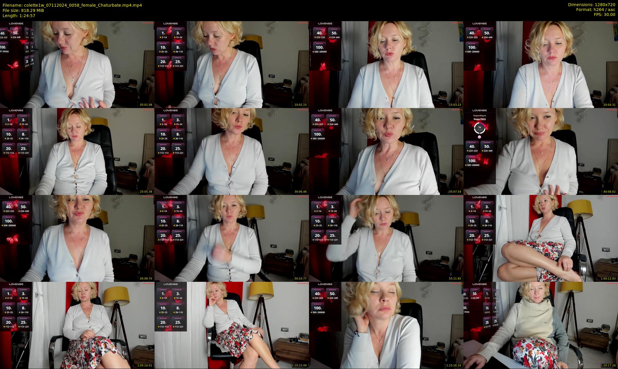 colette1w — 85 minute Chaturbate female cam show recording, 720p, Nov 7, 2024
