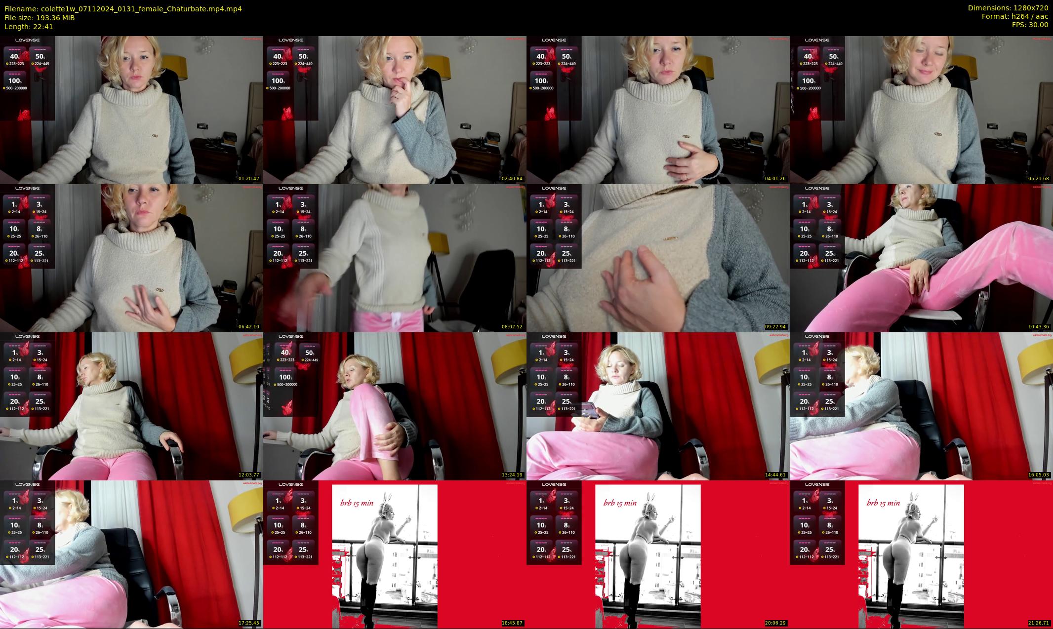 colette1w — 23 minute Chaturbate female cam show recording, 720p, Nov 7, 2024