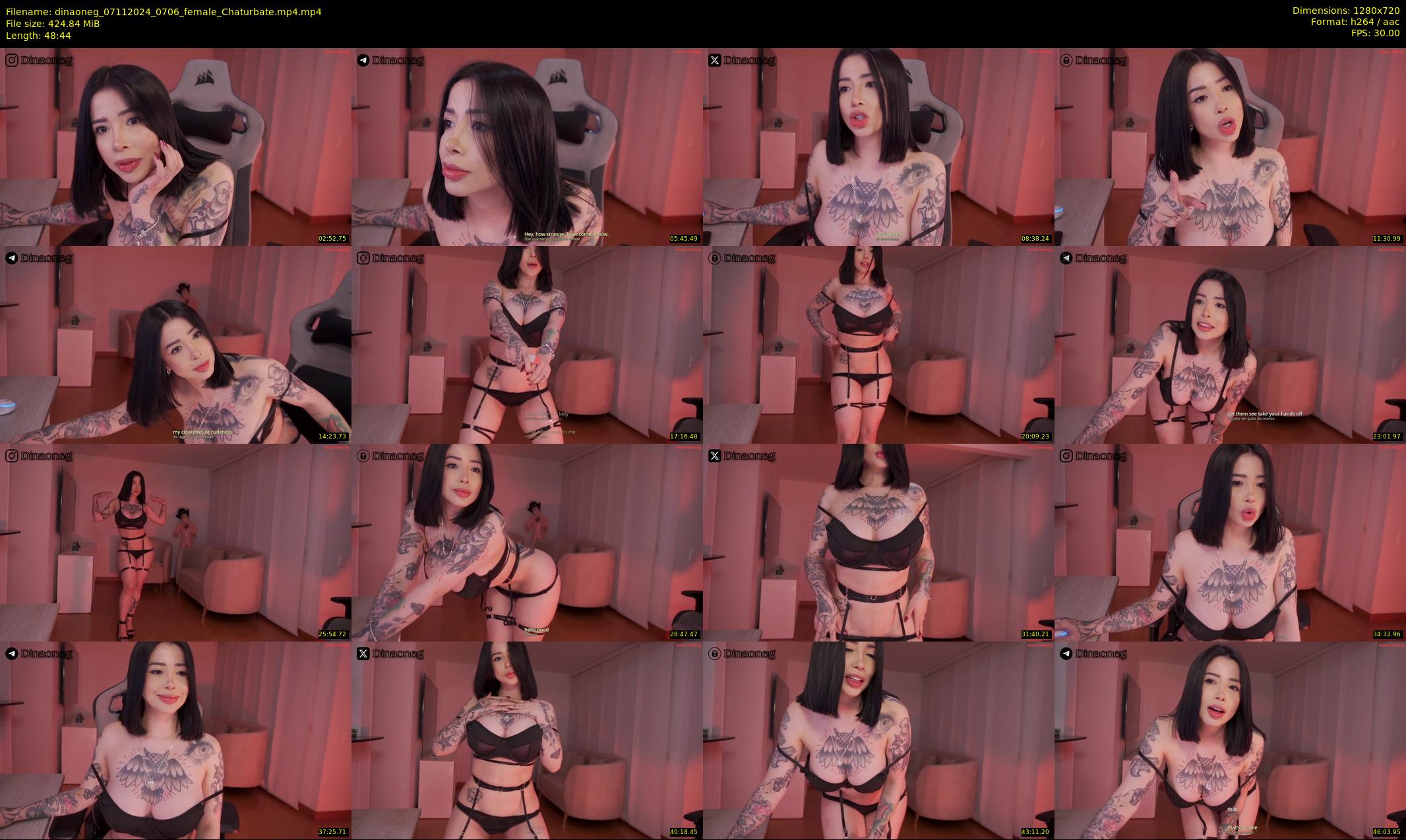 dinaoneg — 49 minute Chaturbate female cam show recording, 720p, Nov 7, 2024