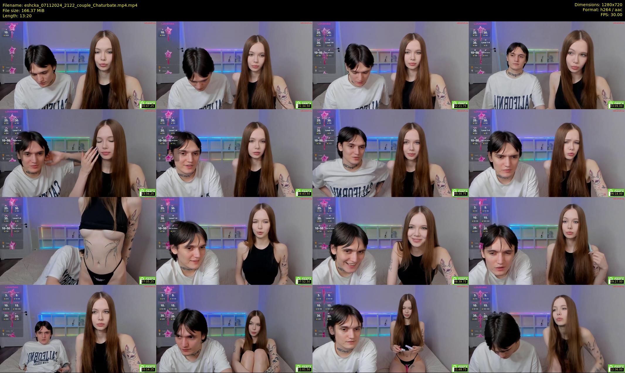 eshcka — 14 minute Chaturbate couple cam show recording, 720p, Nov 7, 2024