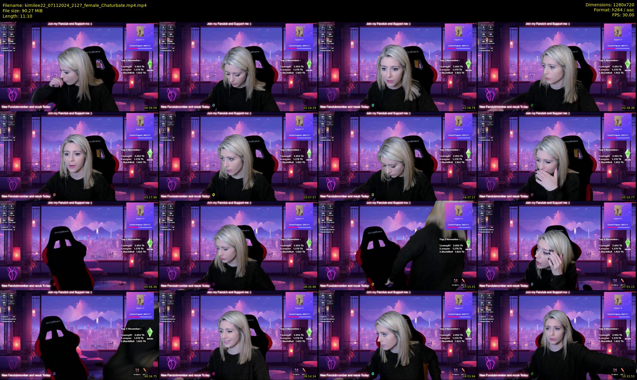 kimilee22 — 12 minute Chaturbate female cam show recording, 720p, Nov 7, 2024