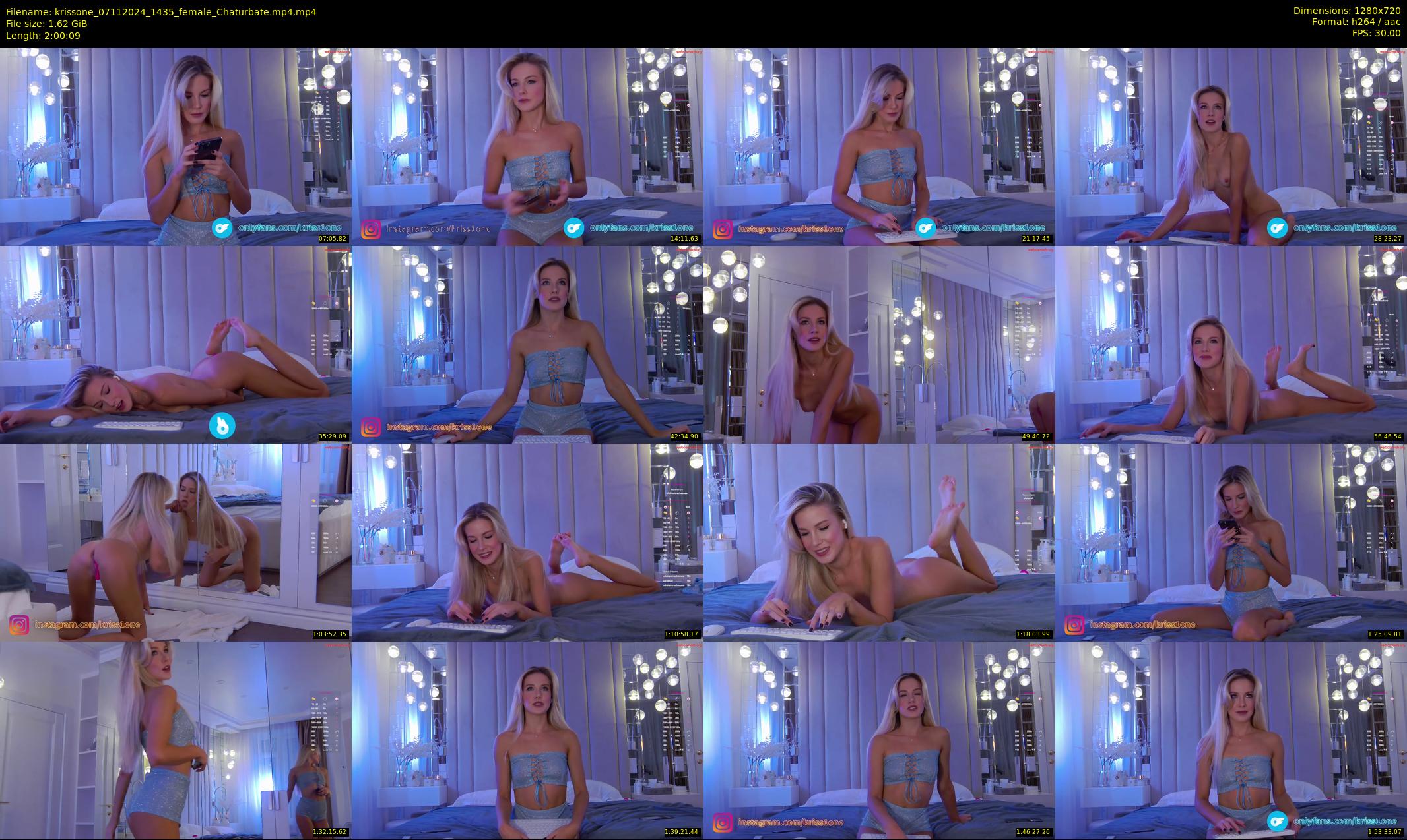 krissone — 121 minute Chaturbate female cam show recording, 720p, Nov 7, 2024
