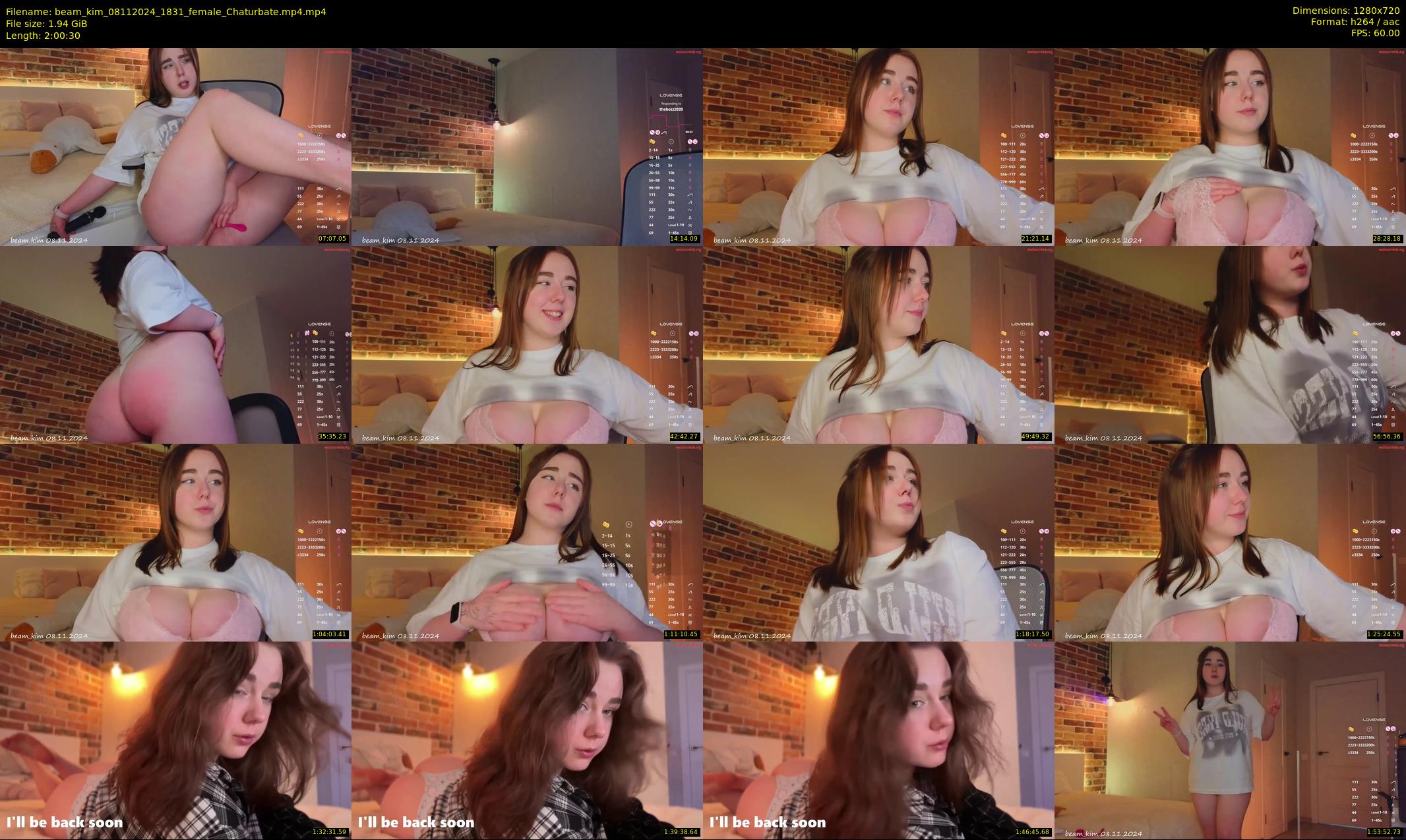 beam_kim — 121 minute Chaturbate female cam show recording, 720p, Nov 8, 2024