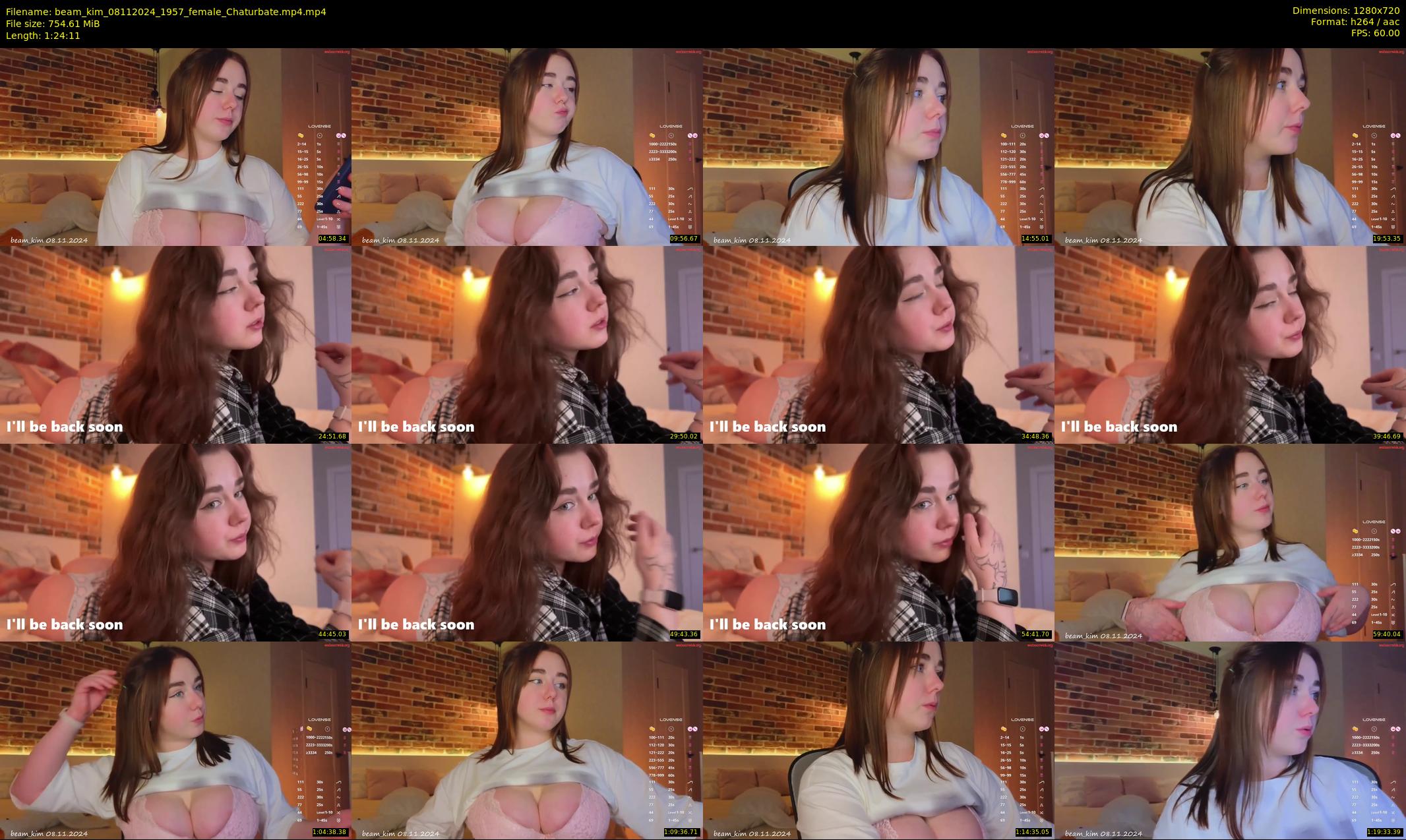 beam_kim — 85 minute Chaturbate female cam show recording, 720p, Nov 8, 2024