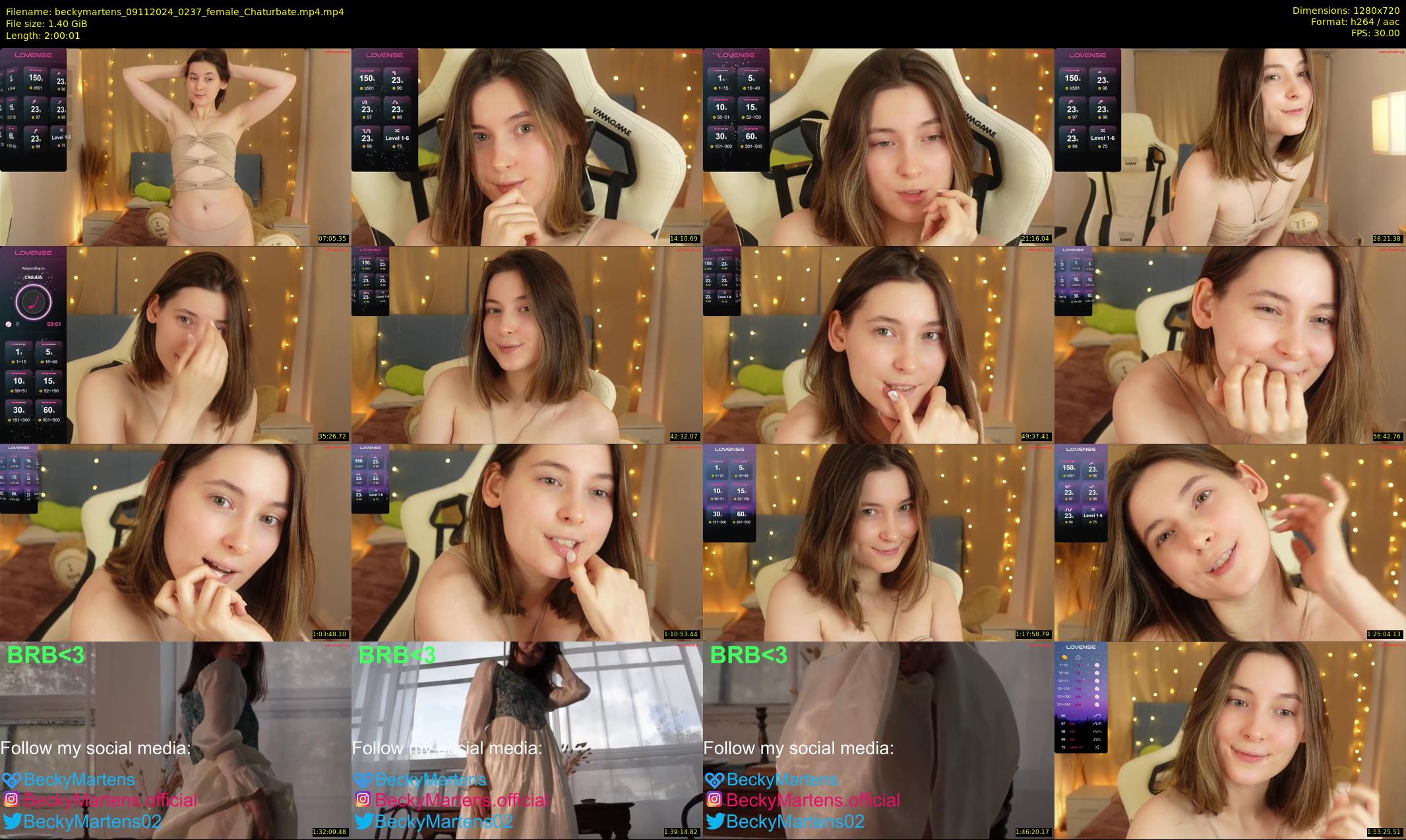 beckymartens — 121 minute Chaturbate female cam show recording, 720p, Nov 9, 2024