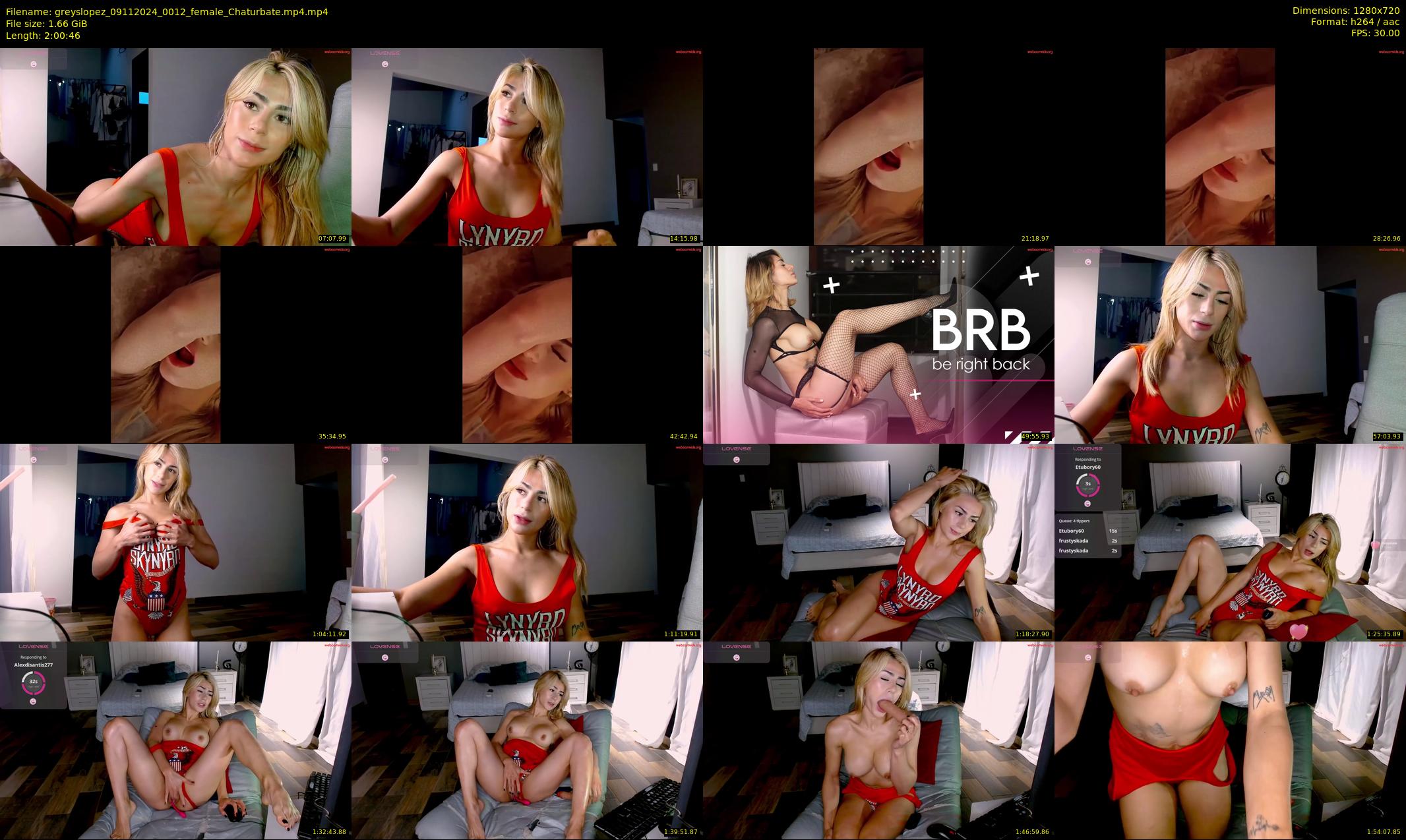 greyslopez — 121 minute Chaturbate female cam show recording, 720p, Nov 9, 2024