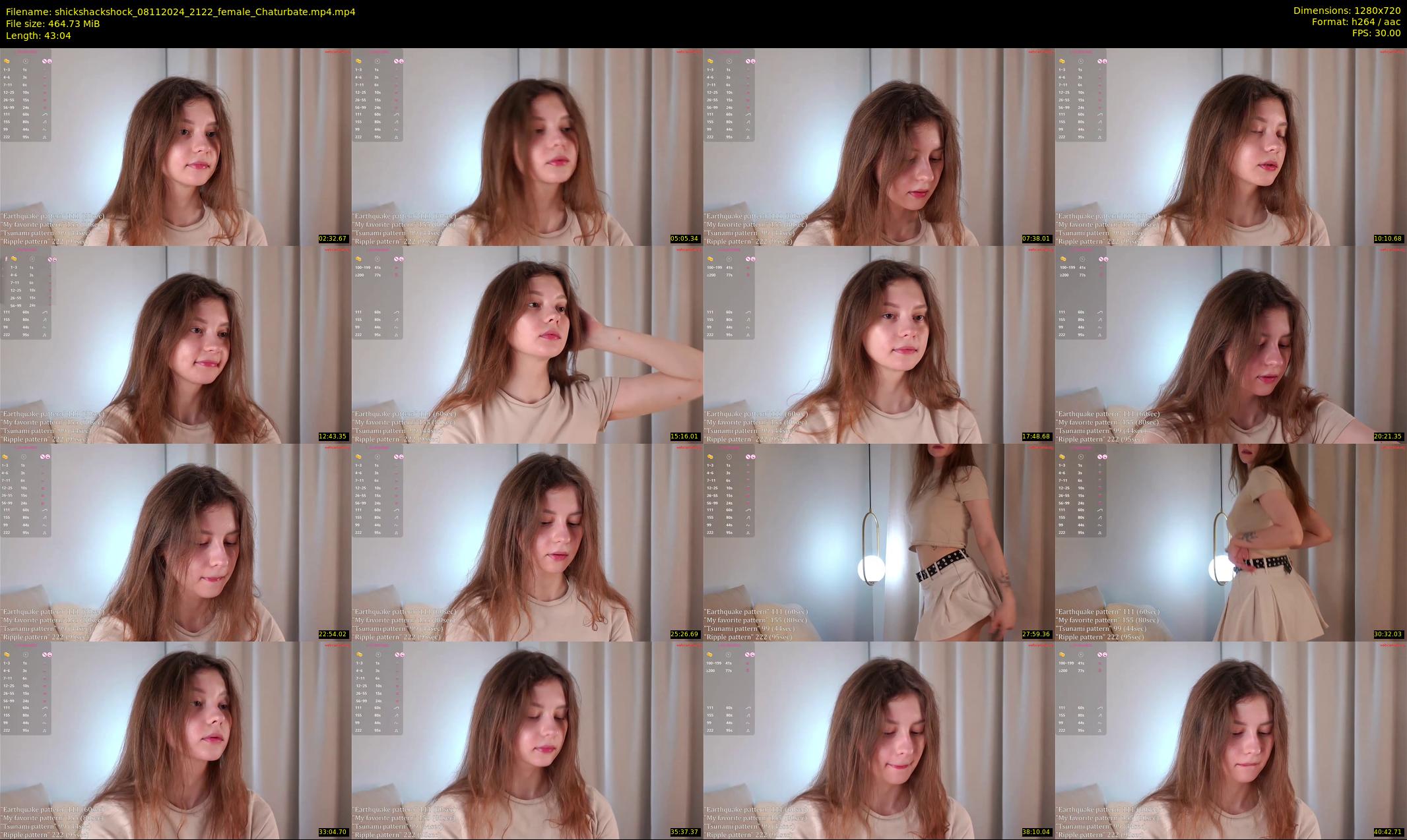 shickshackshock — 44 minute Chaturbate female cam show recording, 720p, Nov 8, 2024