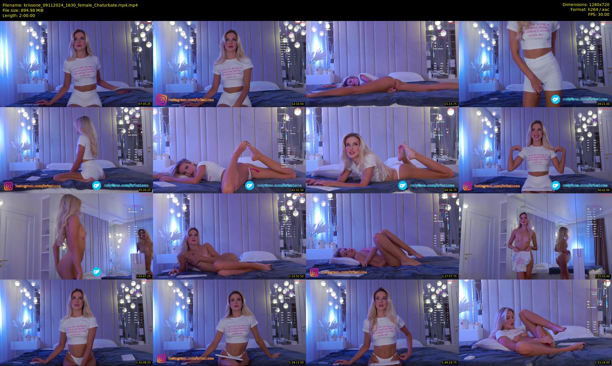 krissone — 120 minute Chaturbate female cam show recording, 720p, Nov 9, 2024