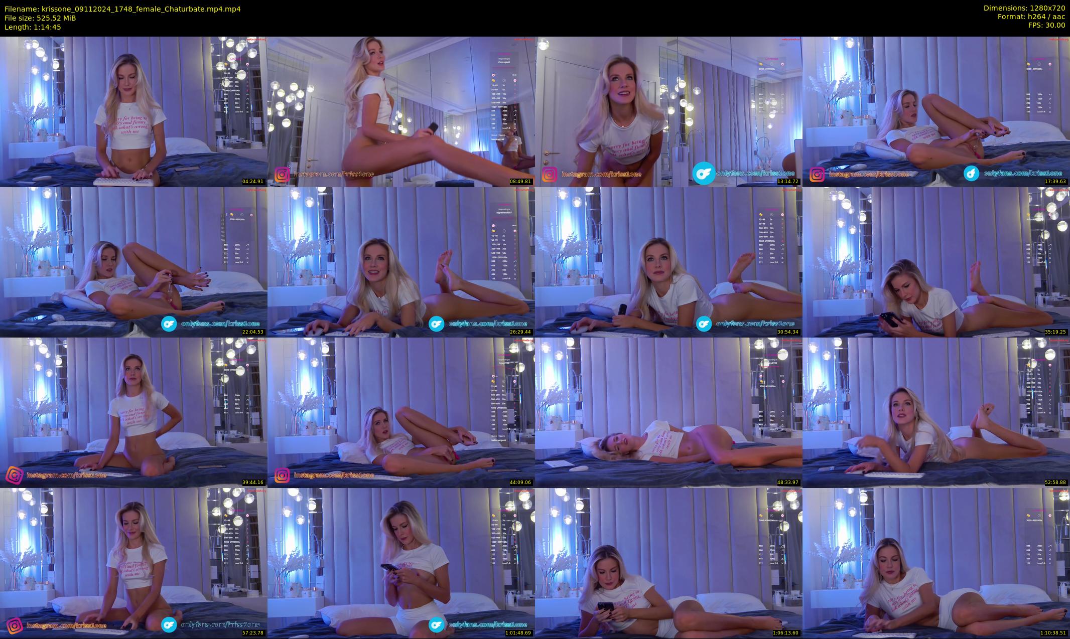 krissone — 75 minute Chaturbate female cam show recording, 720p, Nov 9, 2024