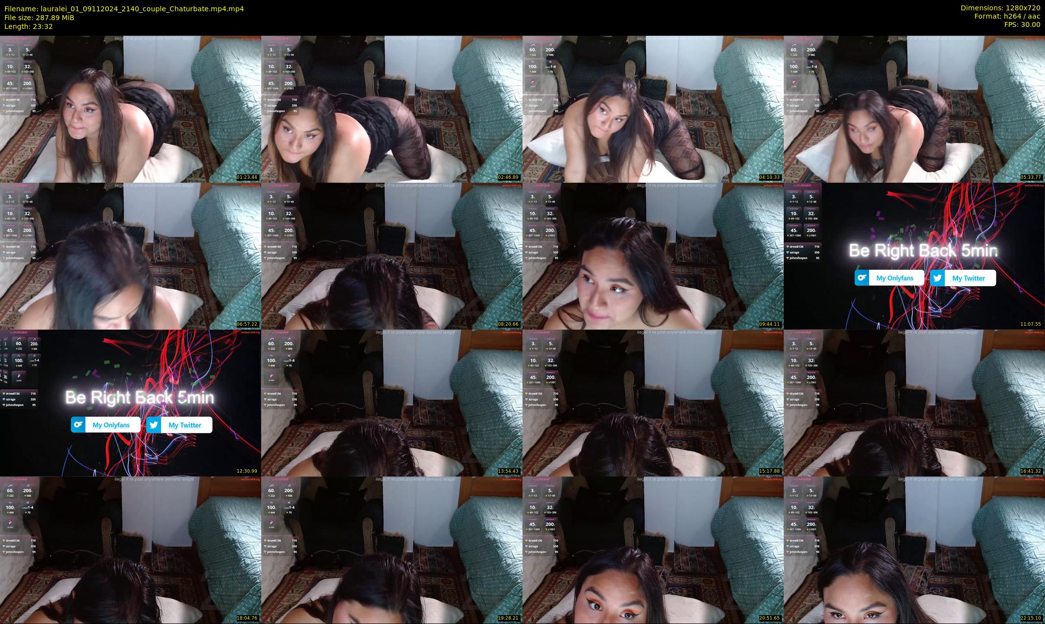 lauralei_01 — 24 minute Chaturbate couple cam show recording, 720p, Nov 9, 2024