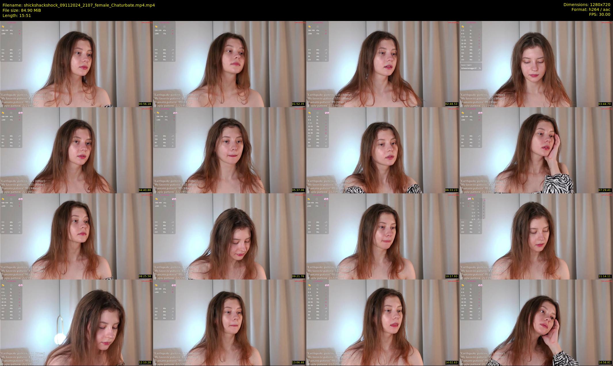 shickshackshock — 16 minute Chaturbate female cam show recording, 720p, Nov 9, 2024