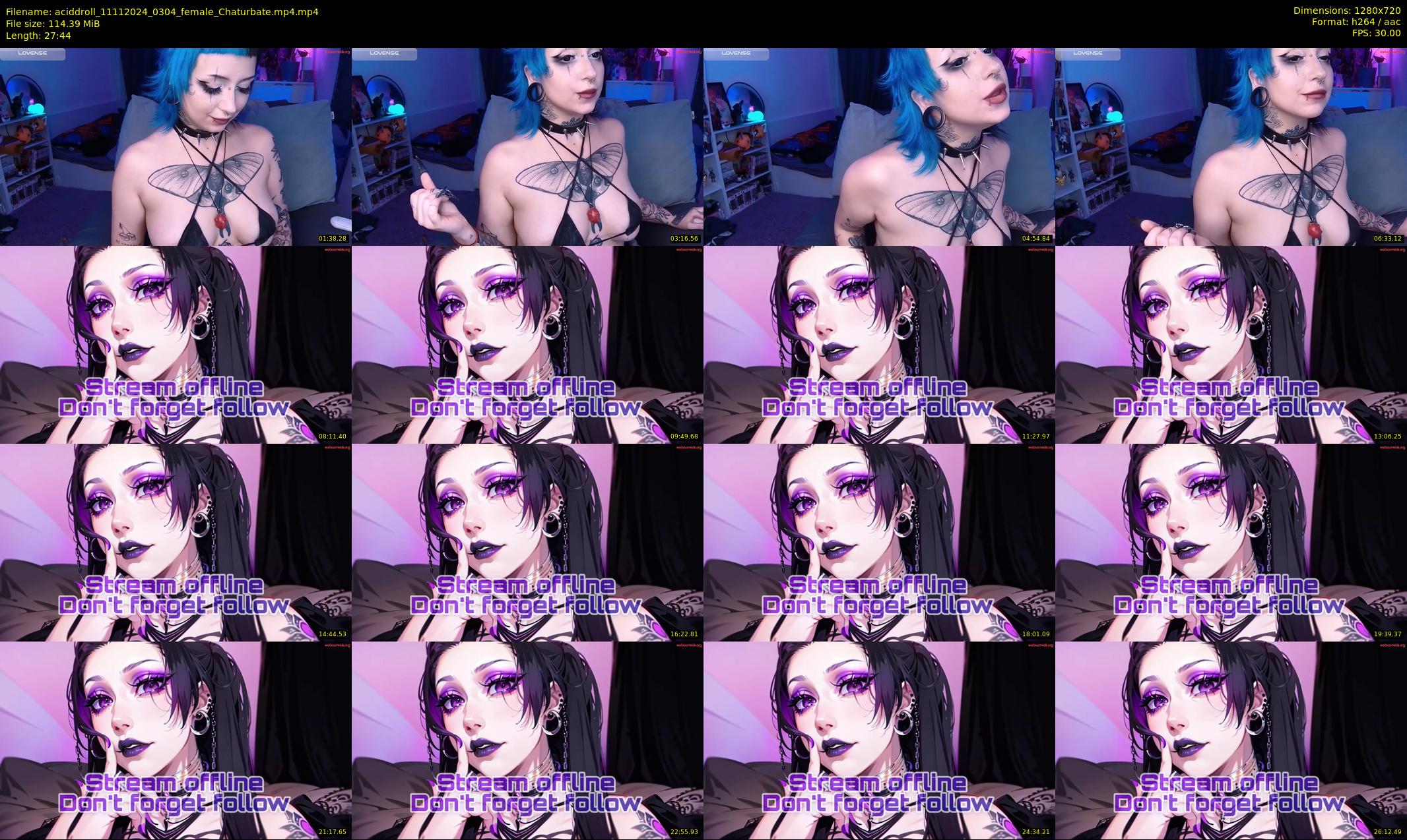 aciddroll — 28 minute Chaturbate female cam show recording, 720p, Nov 11, 2024