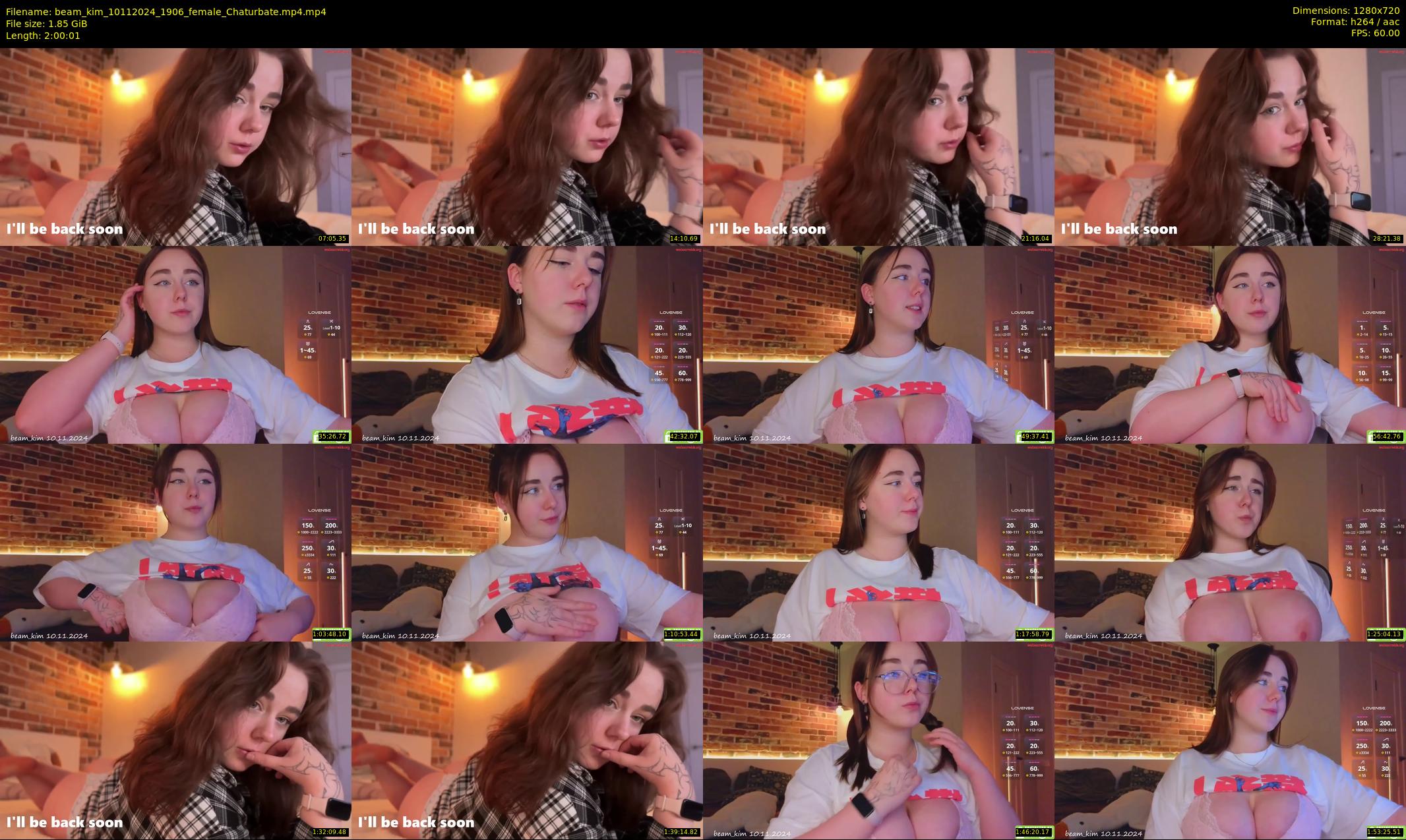 beam_kim — 121 minute Chaturbate female cam show recording, 720p, Nov 10, 2024