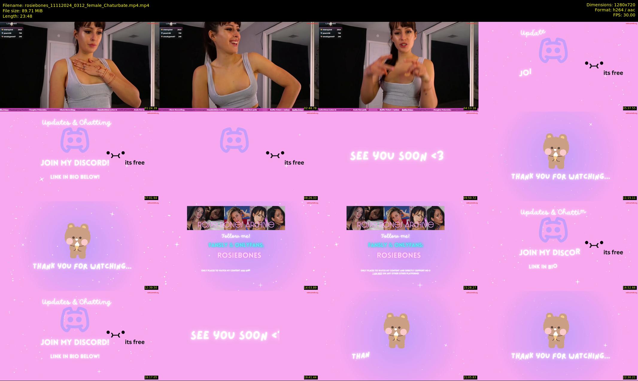 rosiebones — 24 minute Chaturbate female cam show recording, 720p, Nov 11, 2024