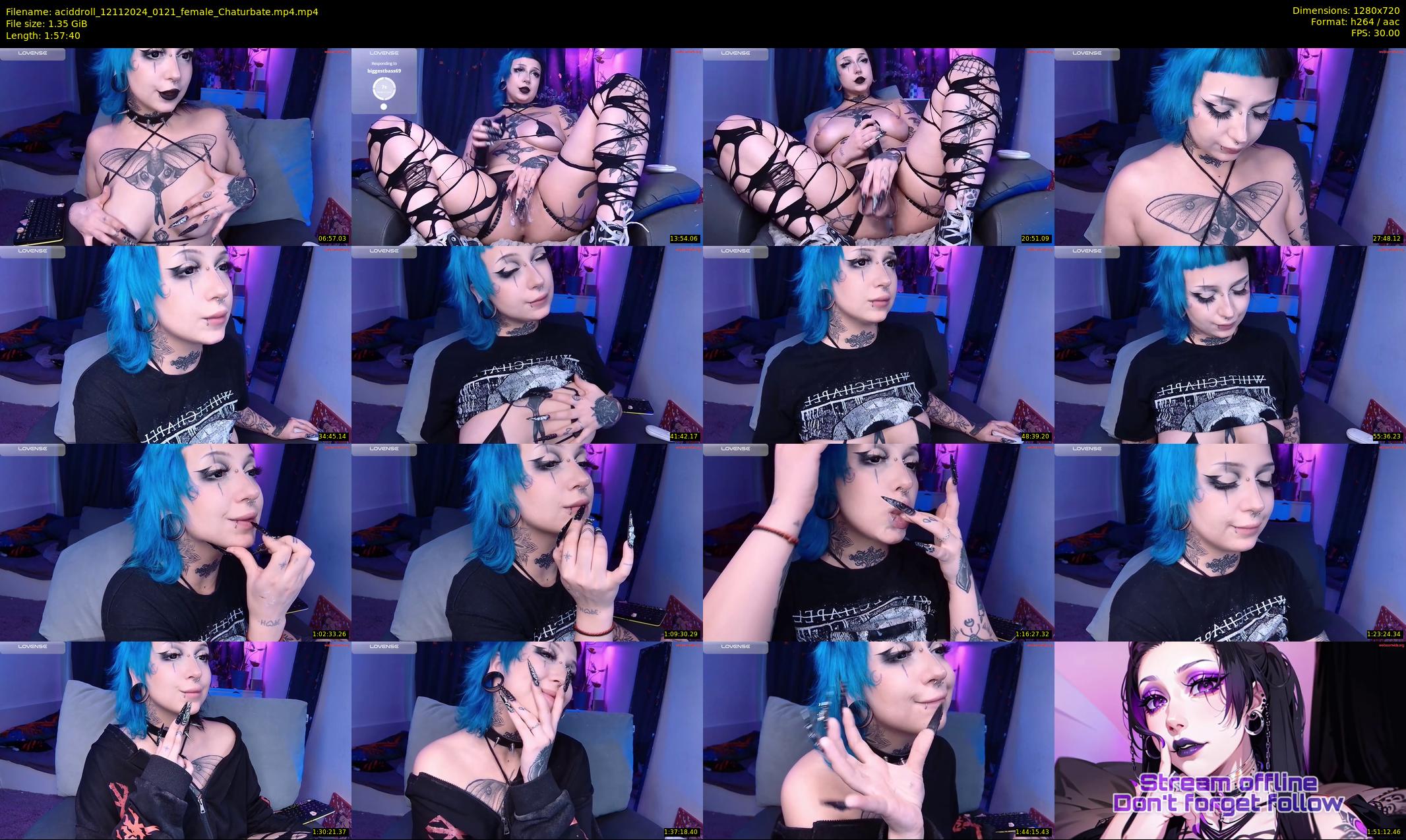 aciddroll — 118 minute Chaturbate female cam show recording, 720p, Nov 12, 2024