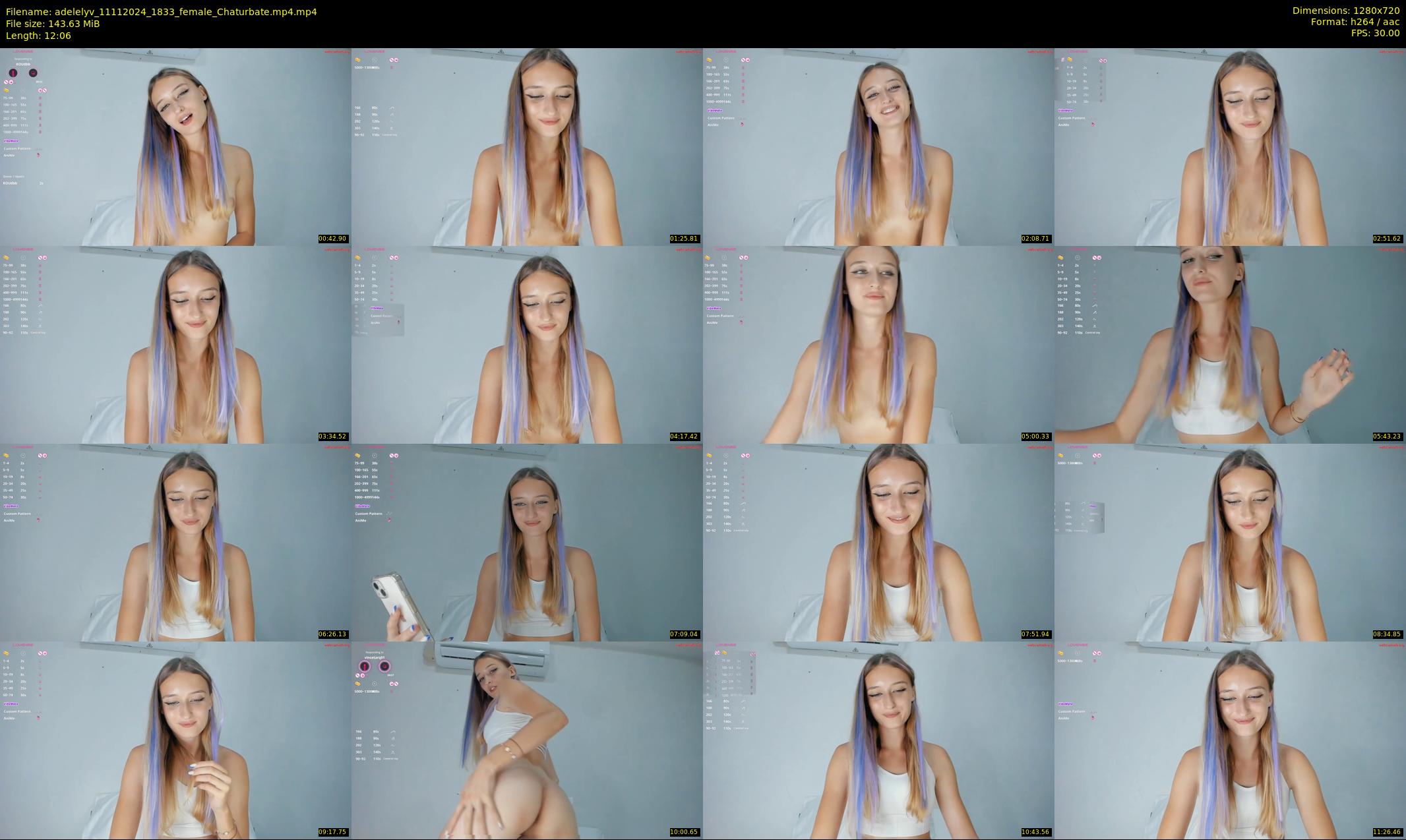 adelelyv — 13 minute Chaturbate female cam show recording, 720p, Nov 11, 2024