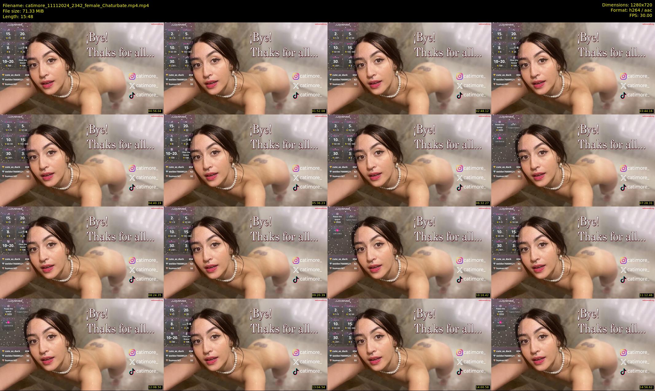 catimore — 16 minute Chaturbate female cam show recording, 720p, Nov 11, 2024