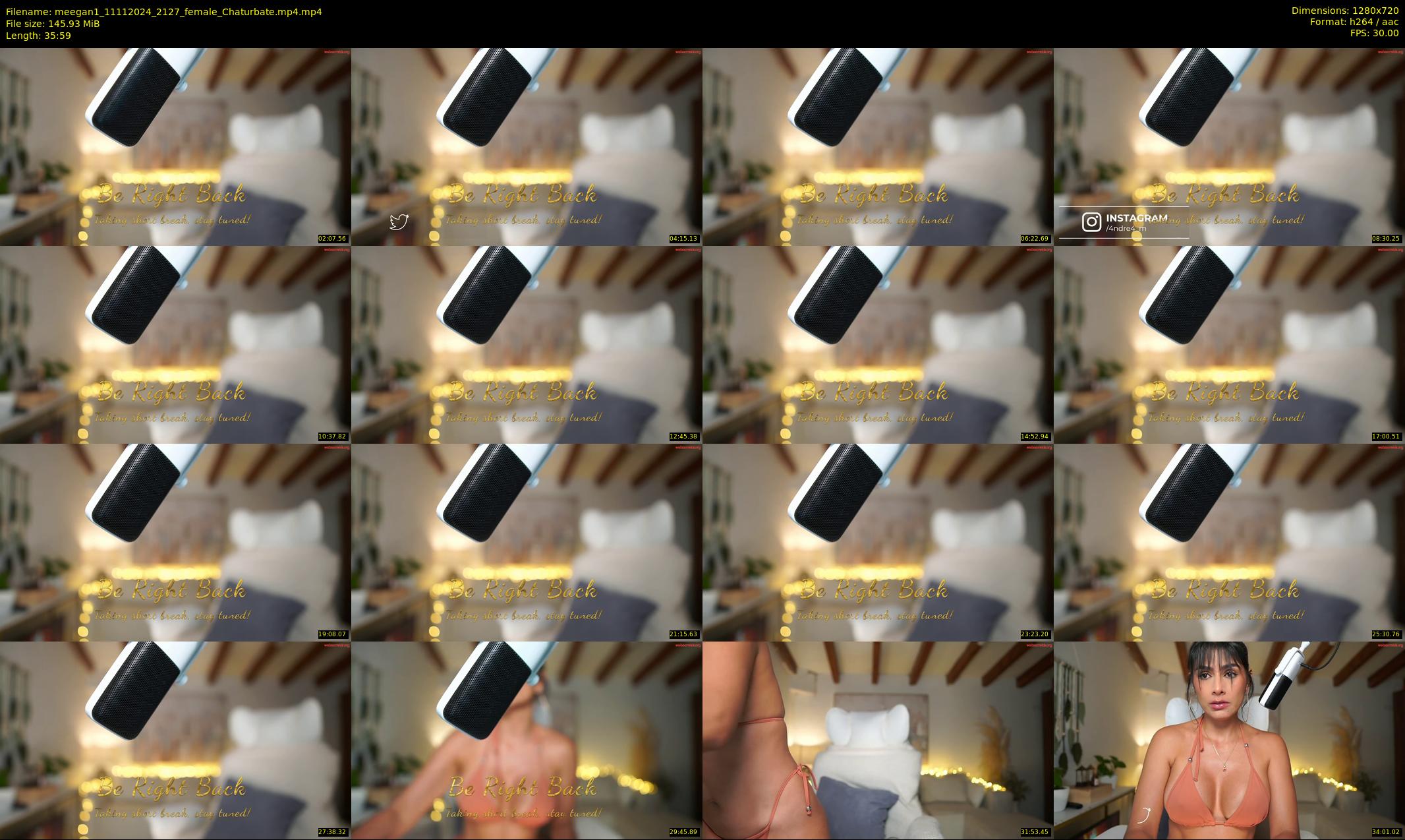 meegan1 — 36 minute Chaturbate female cam show recording, 720p, Nov 11, 2024