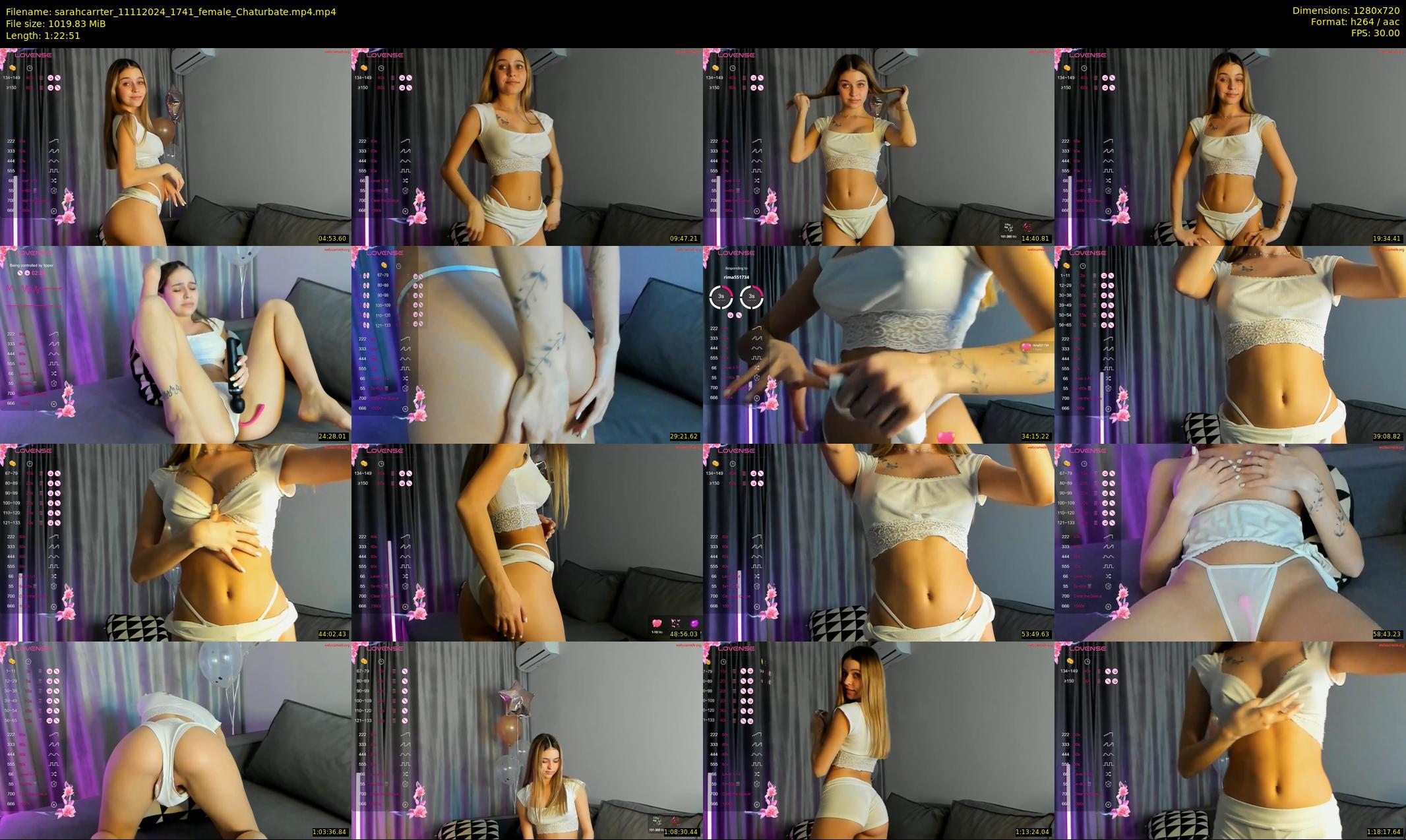 sarahcarrter — 83 minute Chaturbate female cam show recording, 720p, Nov 11, 2024