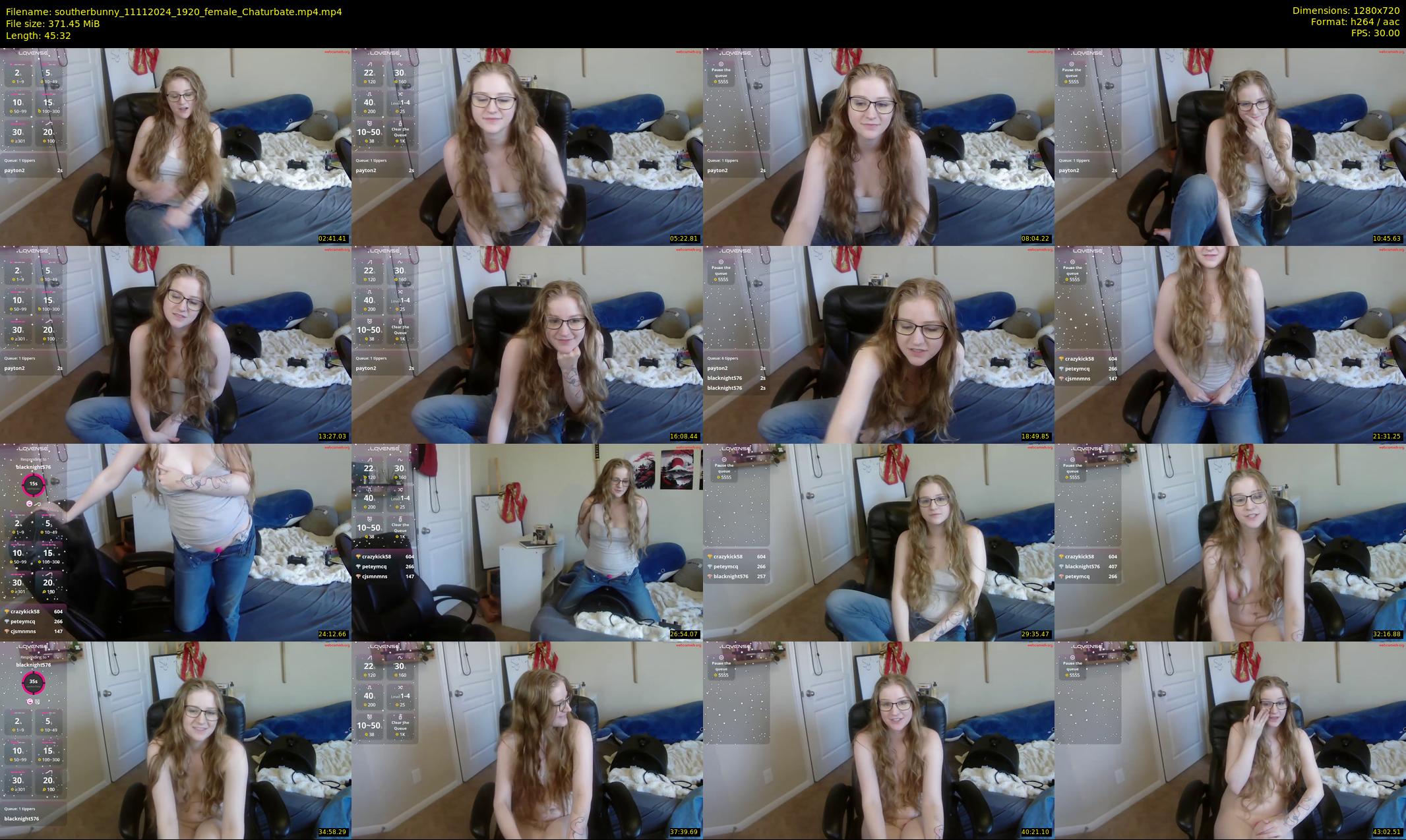 southerbunny — 46 minute Chaturbate female cam show recording, 720p, Nov 11, 2024
