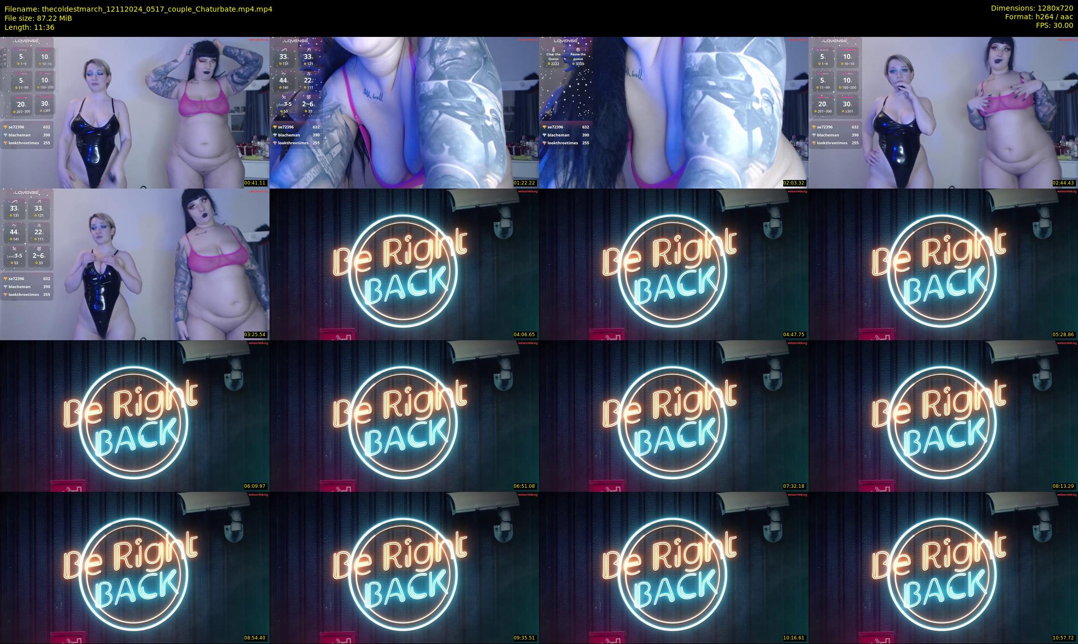 thecoldestmarch — 12 minute Chaturbate female cam show recording, 720p, Nov 12, 2024