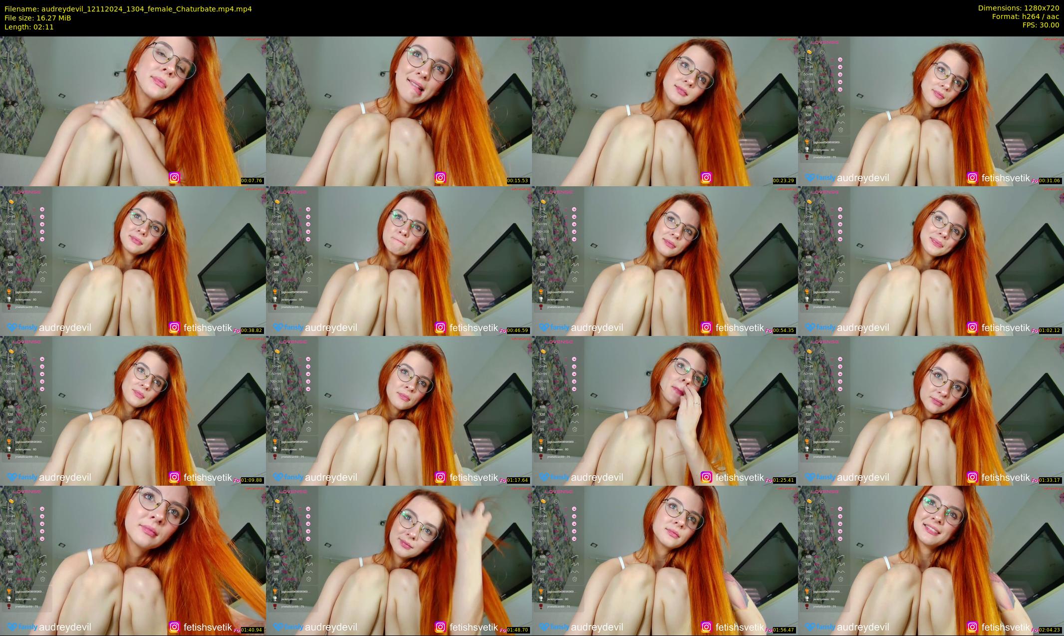 audreydevil — 3 minute Chaturbate female cam show recording, 720p, Nov 12, 2024
