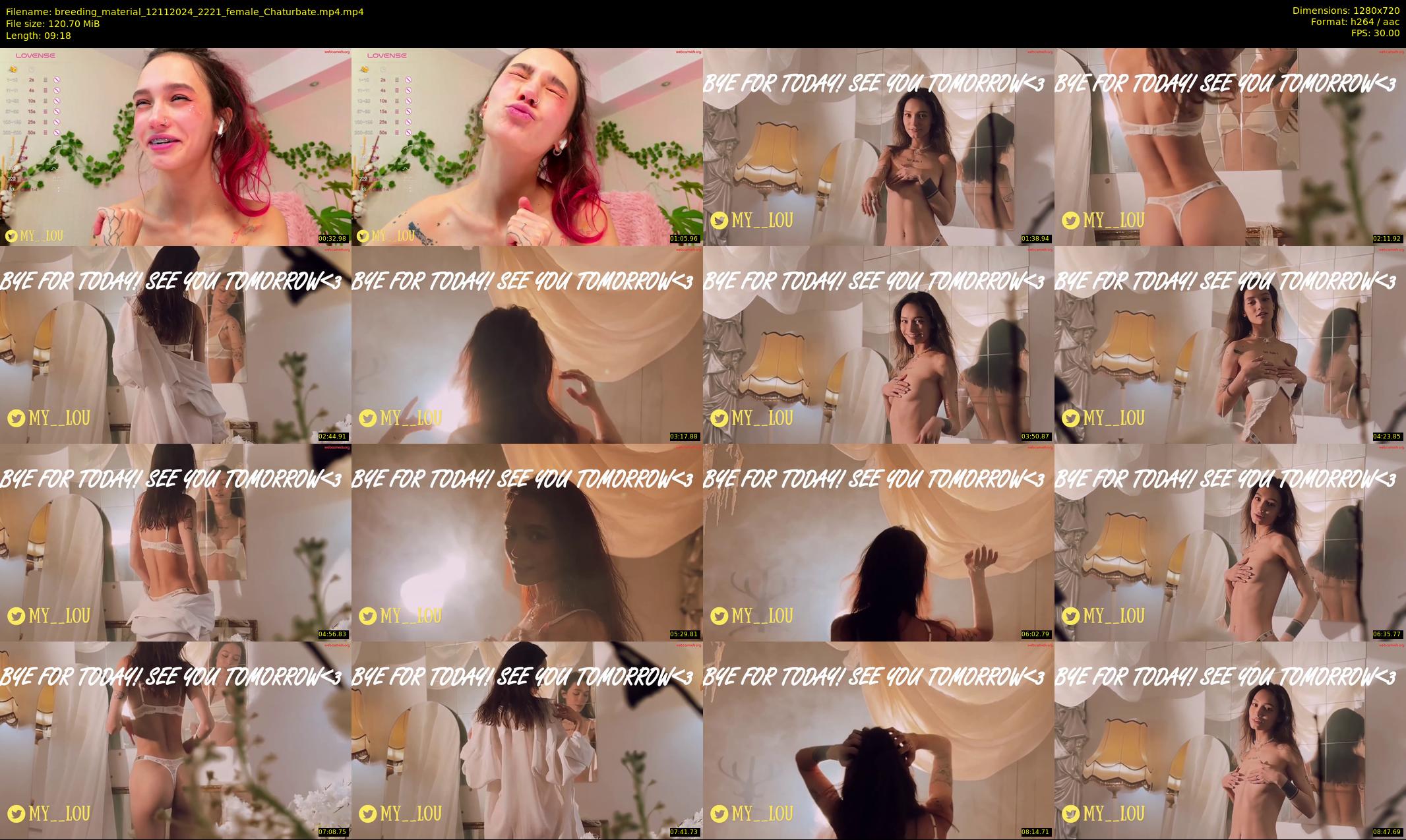 breeding_material — 10 minute Chaturbate female cam show recording, 720p, Nov 12, 2024