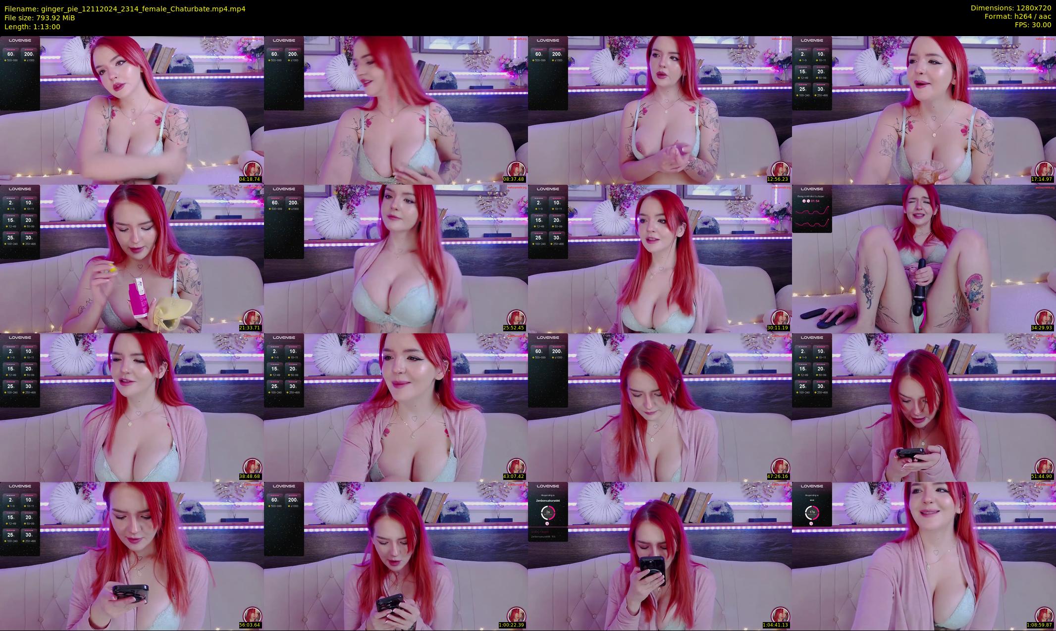 ginger_pie — 73 minute Chaturbate female cam show recording, 720p, Nov 12, 2024