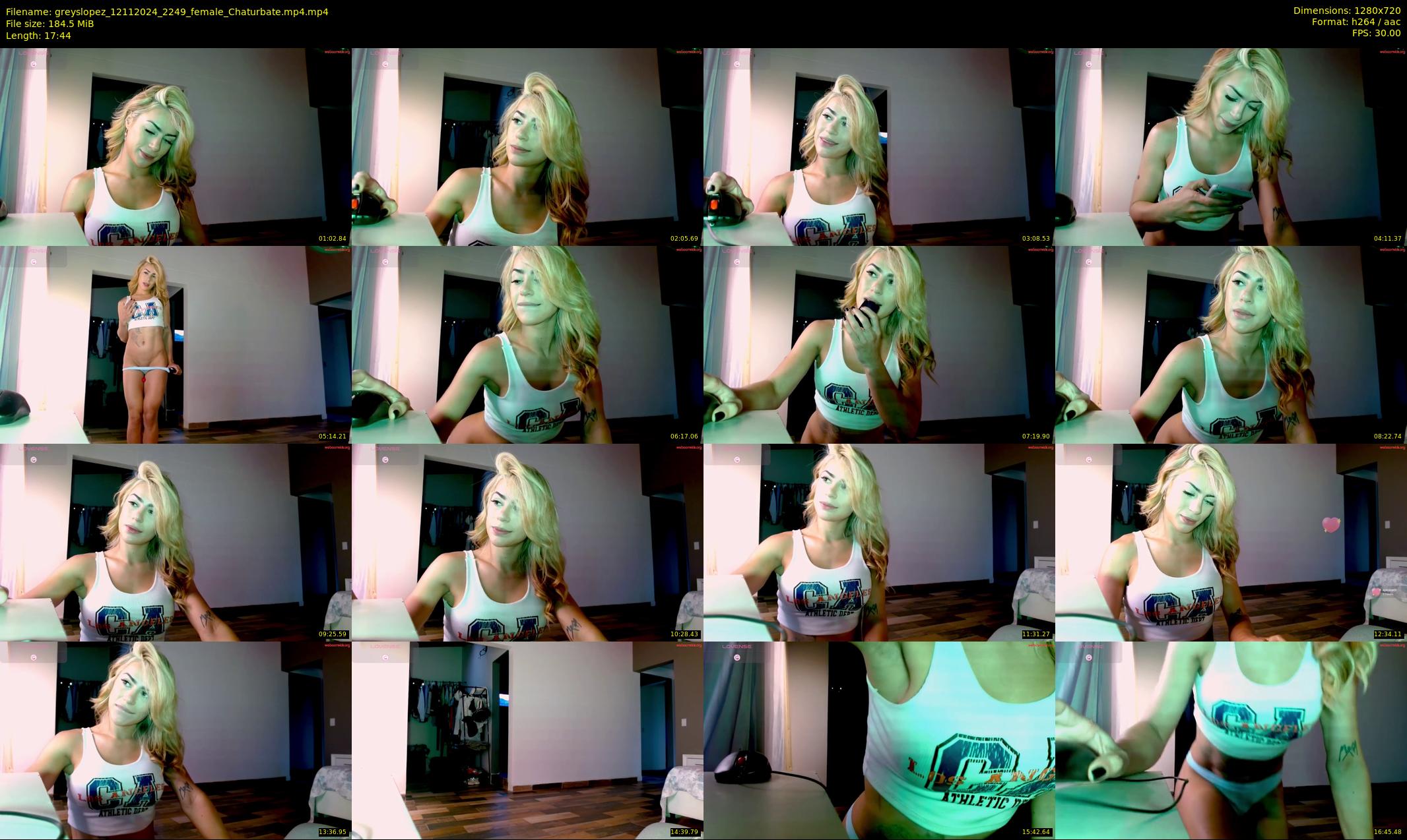 greyslopez — 18 minute Chaturbate female cam show recording, 720p, Nov 12, 2024