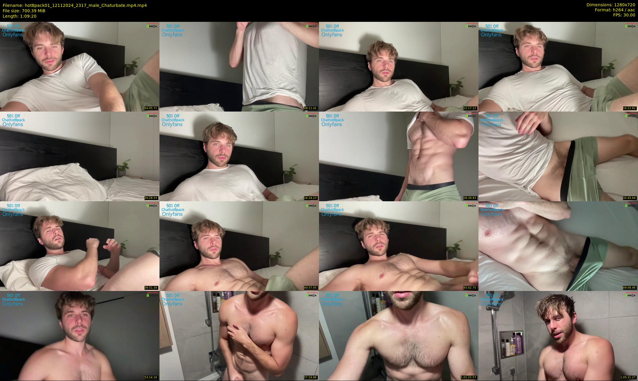 hot8pack01 — 70 minute Chaturbate male cam show recording, 720p, Nov 12, 2024