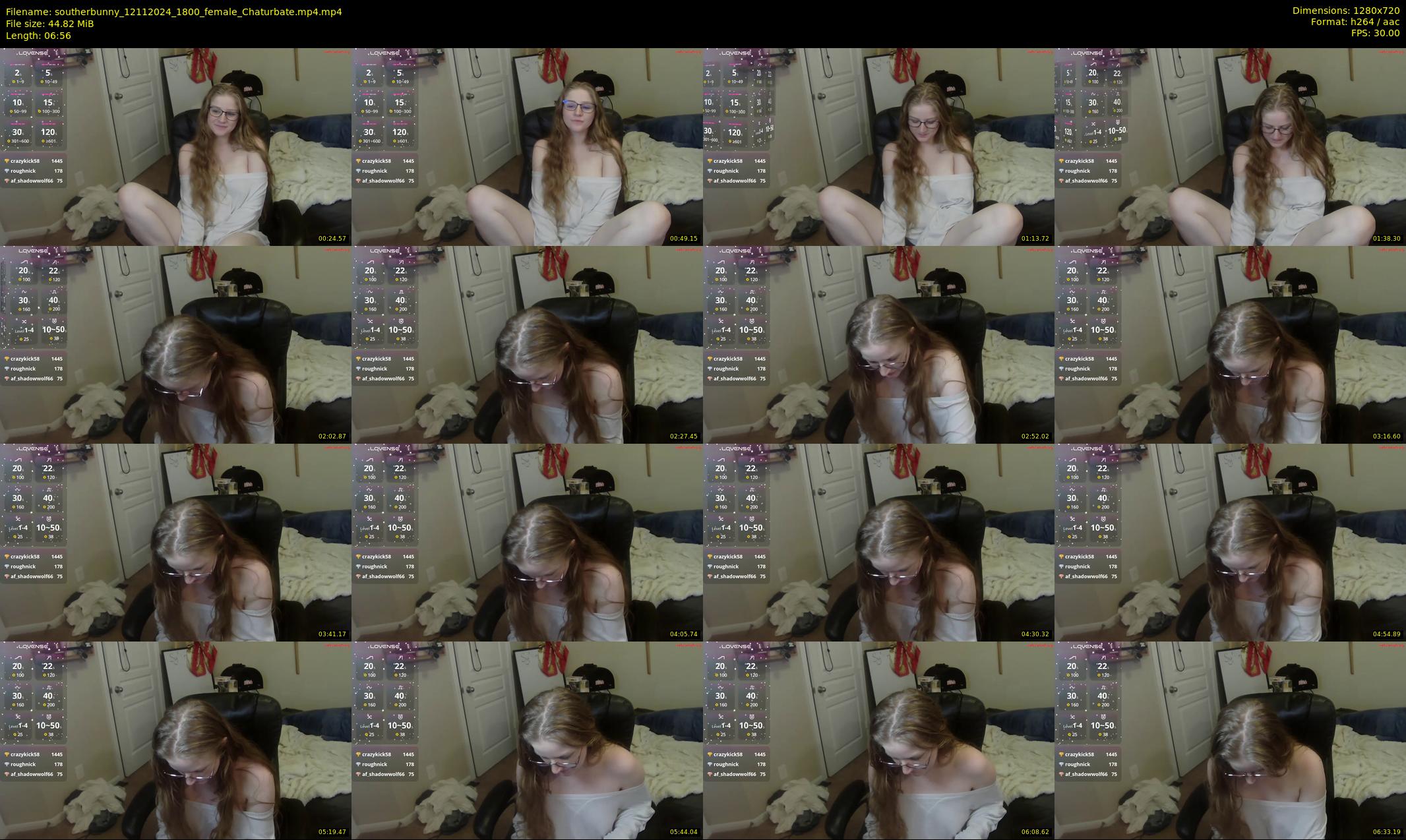 southerbunny — 7 minute Chaturbate female cam show recording, 720p, Nov 12, 2024