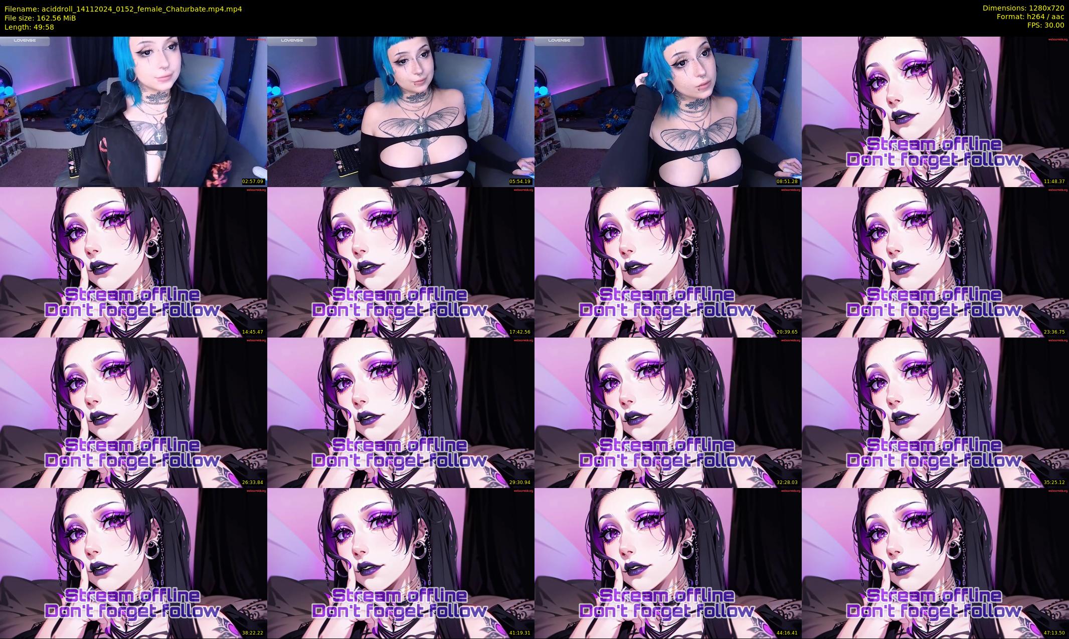 aciddroll — 50 minute Chaturbate female cam show recording, 720p, Nov 14, 2024