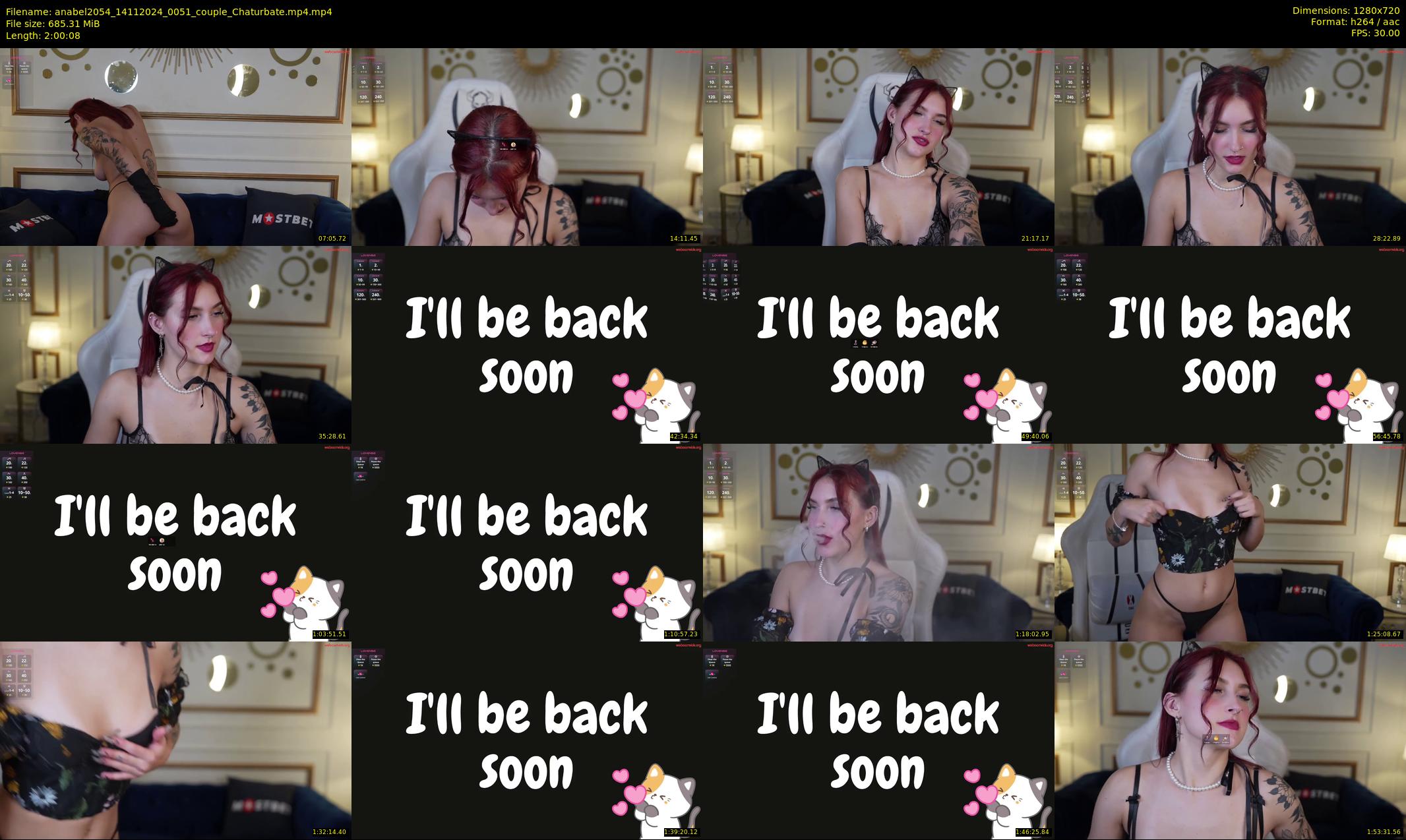 anabel2054 — 121 minute Chaturbate female cam show recording, 720p, Nov 14, 2024