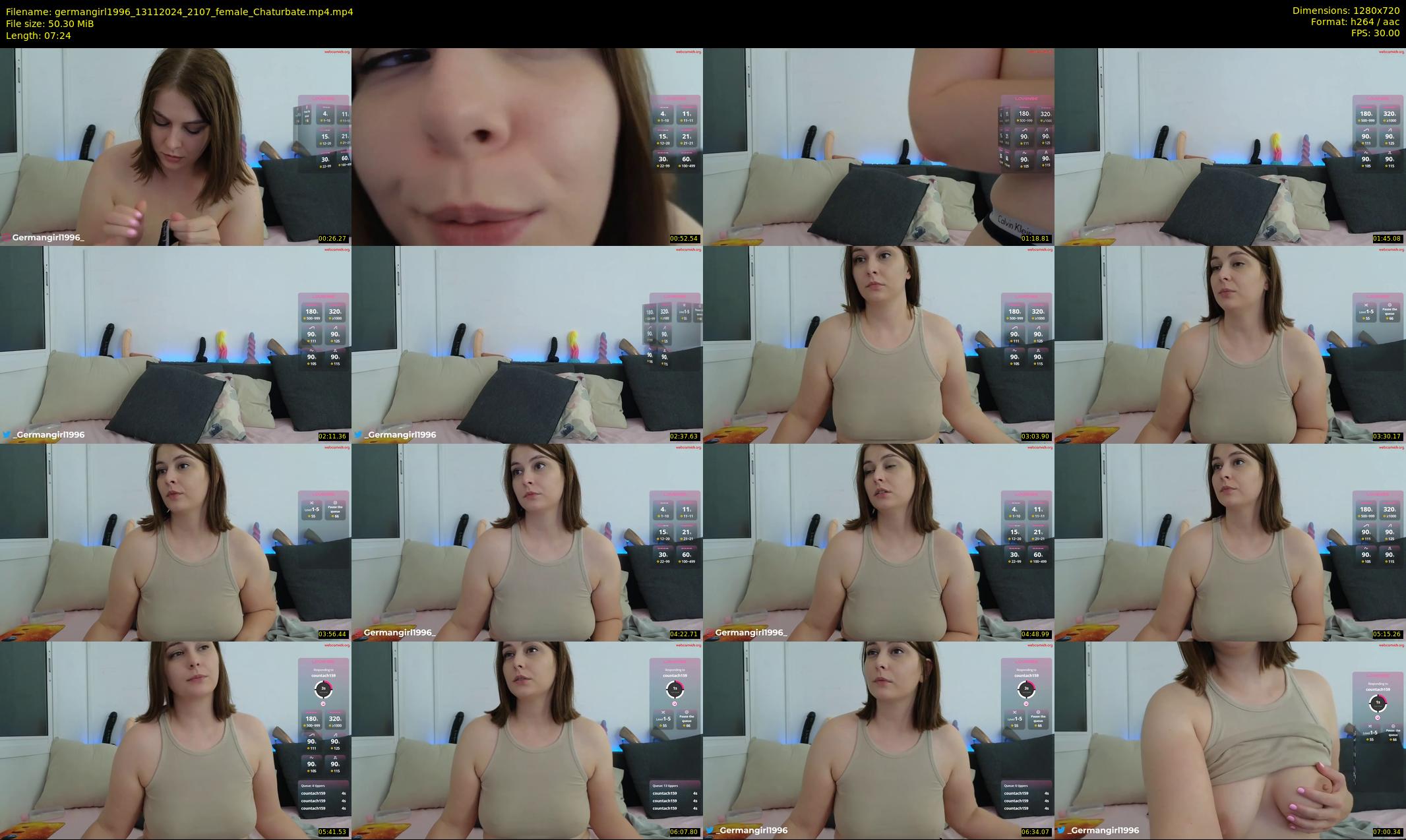 germangirl1996 — 8 minute Chaturbate female cam show recording, 720p, Nov 13, 2024