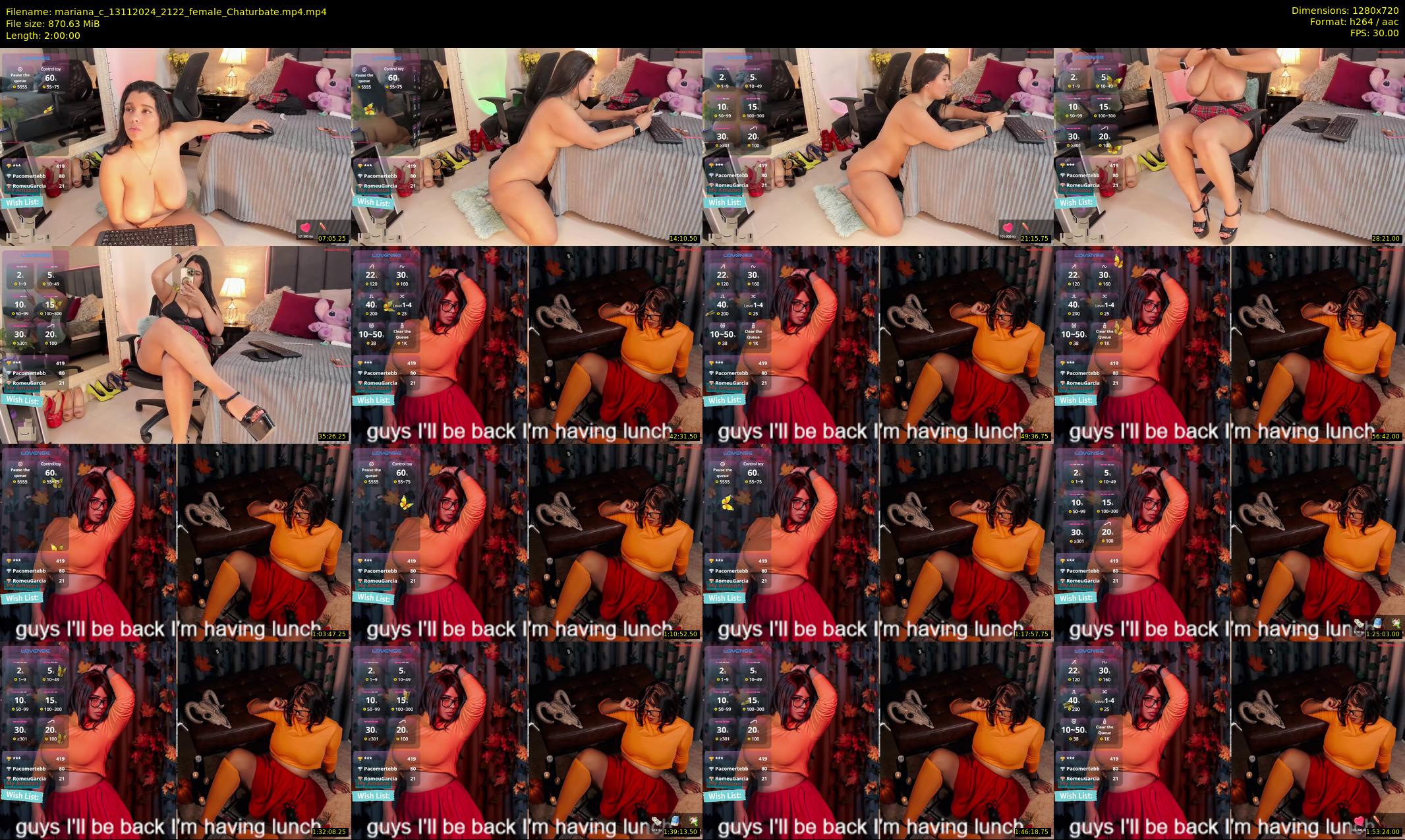 mariana_c — 120 minute Chaturbate female cam show recording, 720p, Nov 13, 2024