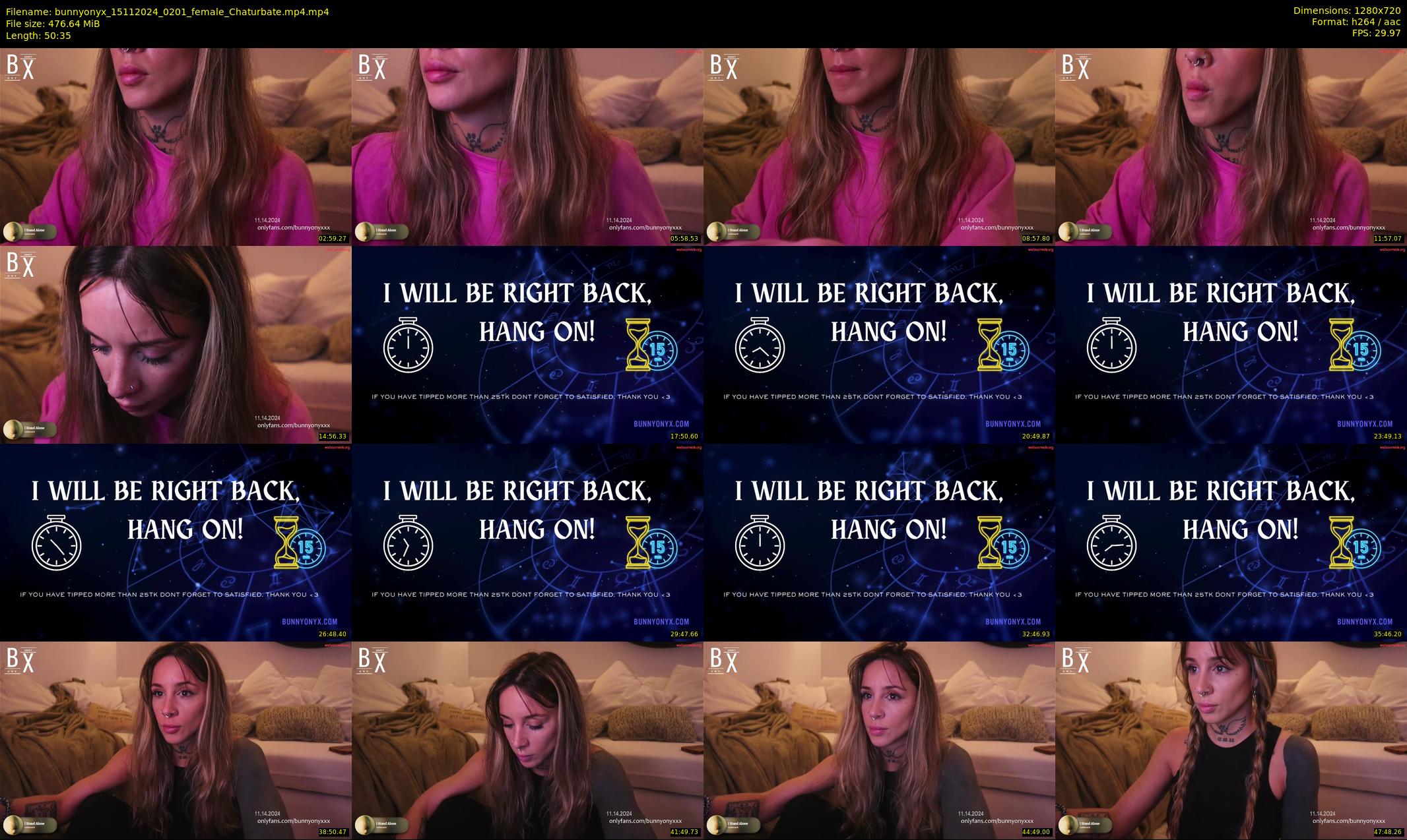 bunnyonyx — 51 minute Chaturbate female cam show recording, 720p, Nov 15, 2024