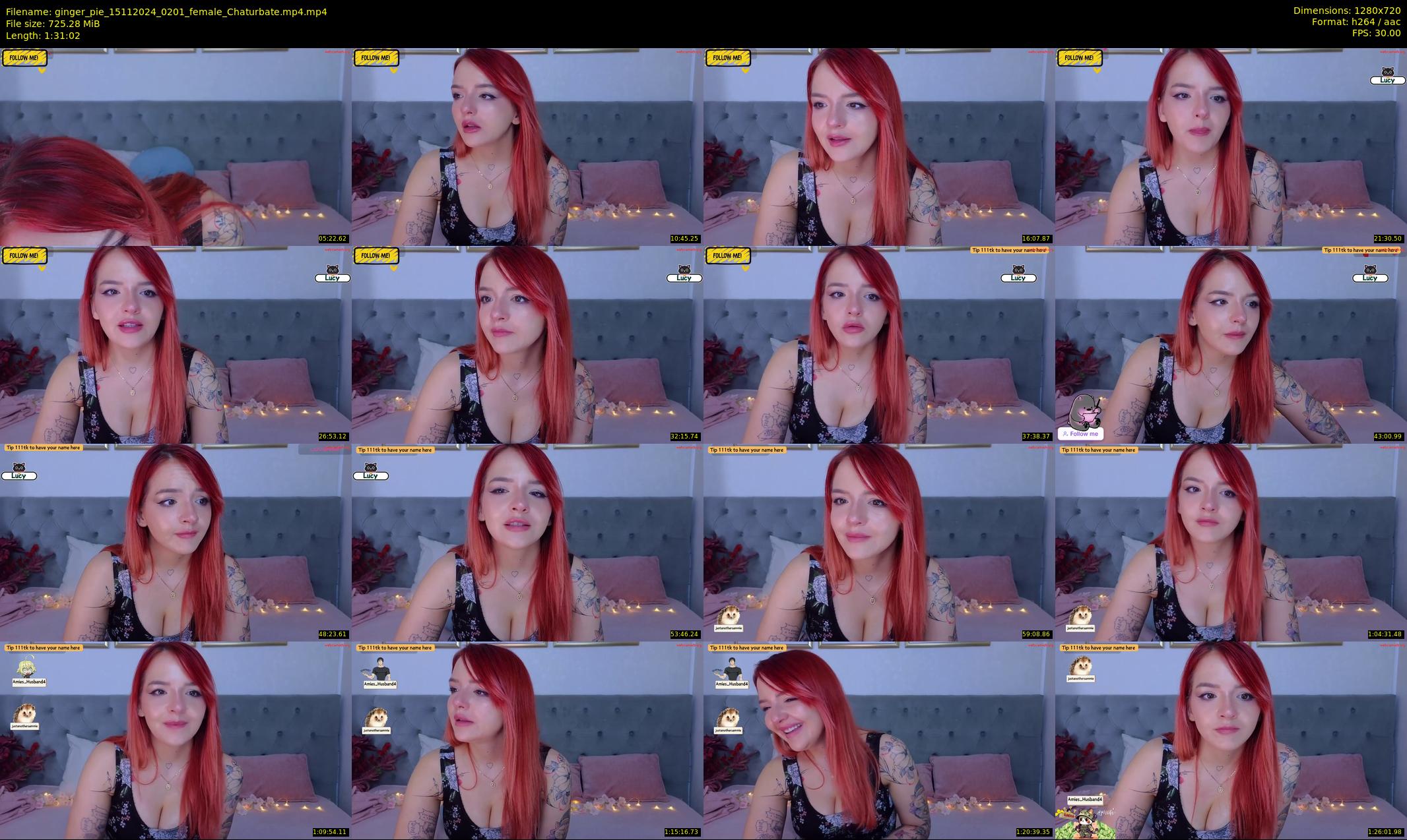 ginger_pie — 92 minute Chaturbate female cam show recording, 720p, Nov 15, 2024