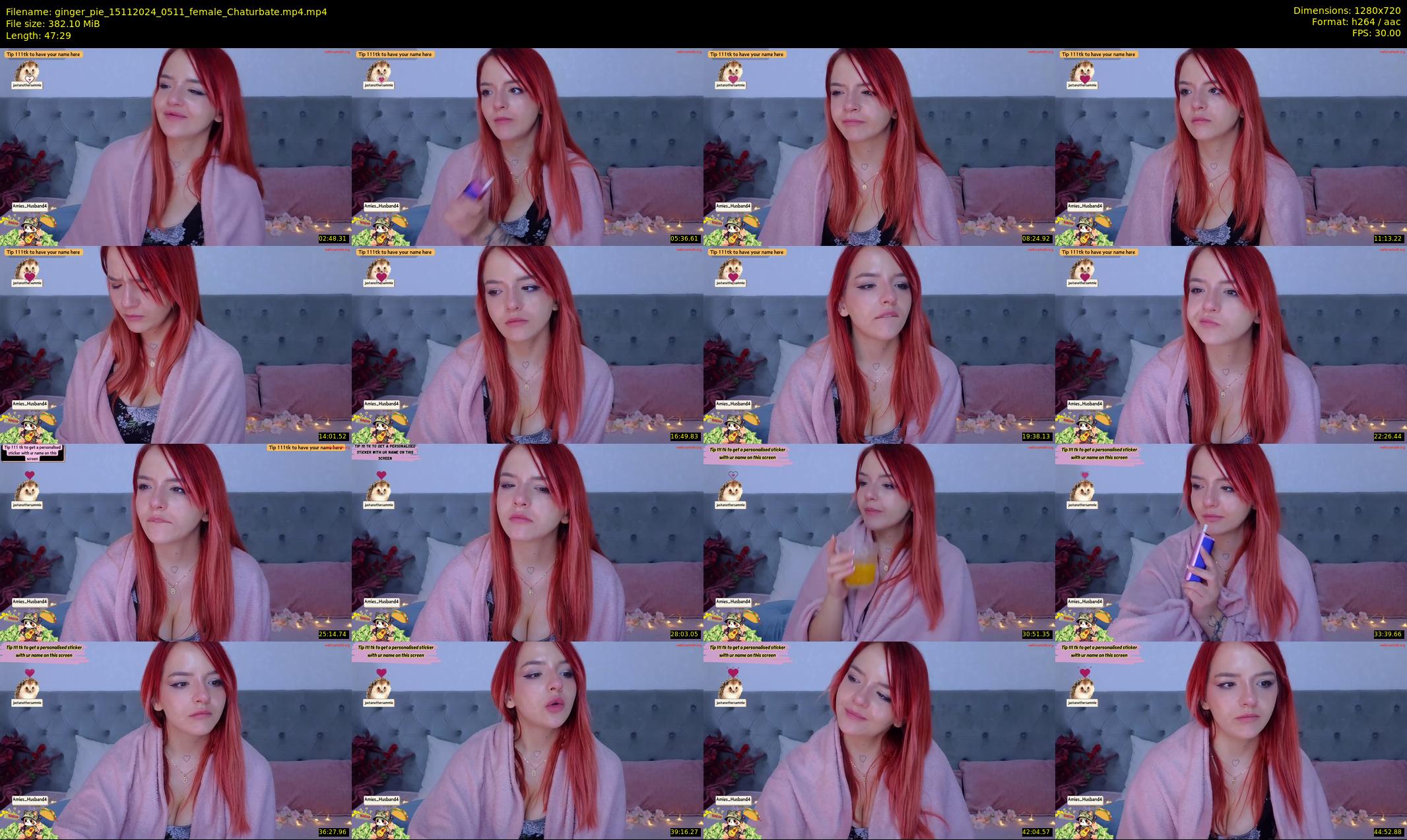ginger_pie — 48 minute Chaturbate female cam show recording, 720p, Nov 15, 2024