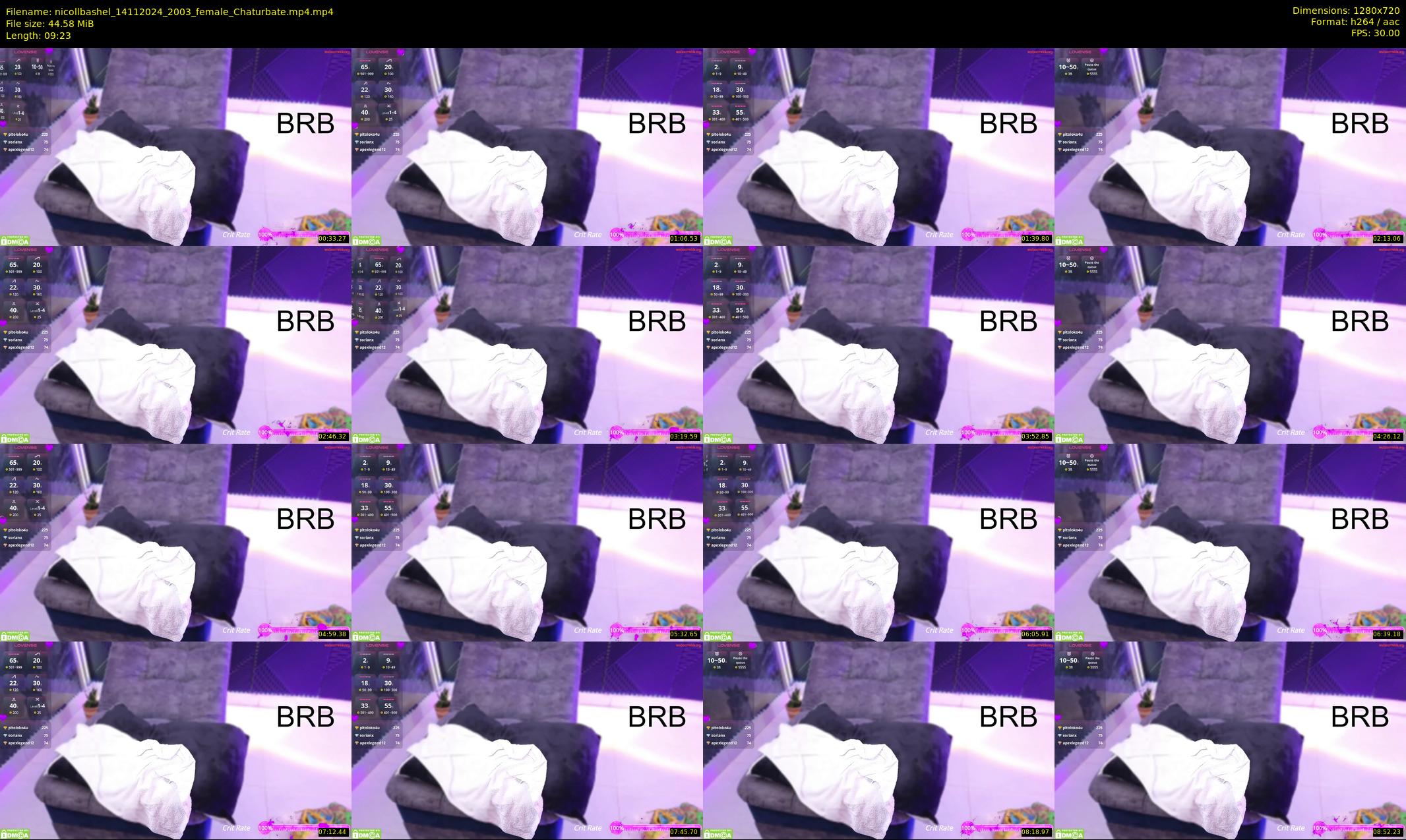nicollbashel — 10 minute Chaturbate female cam show recording, 720p, Nov 14, 2024