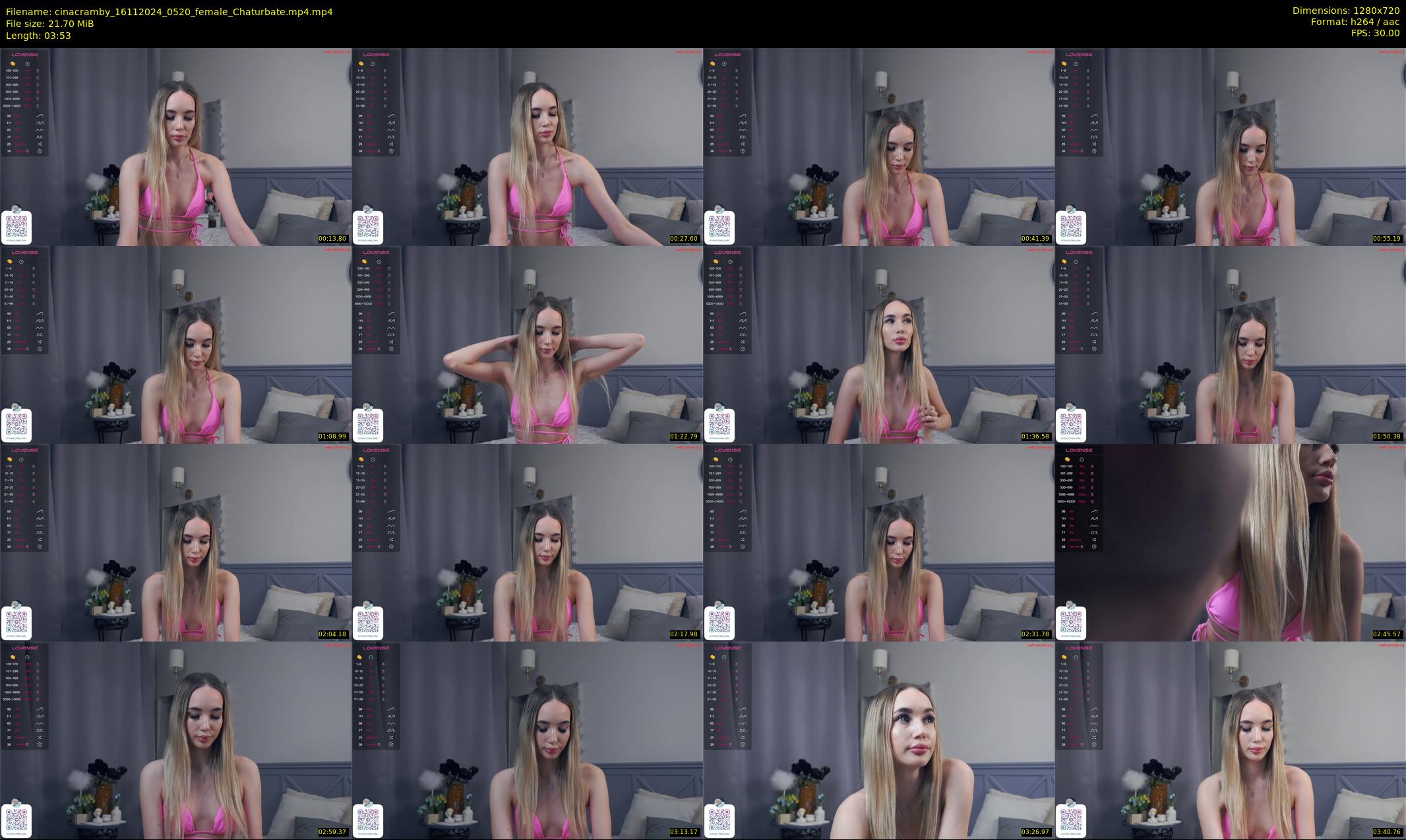 cinacramby — 4 minute Chaturbate female cam show recording, 720p, Nov 16, 2024