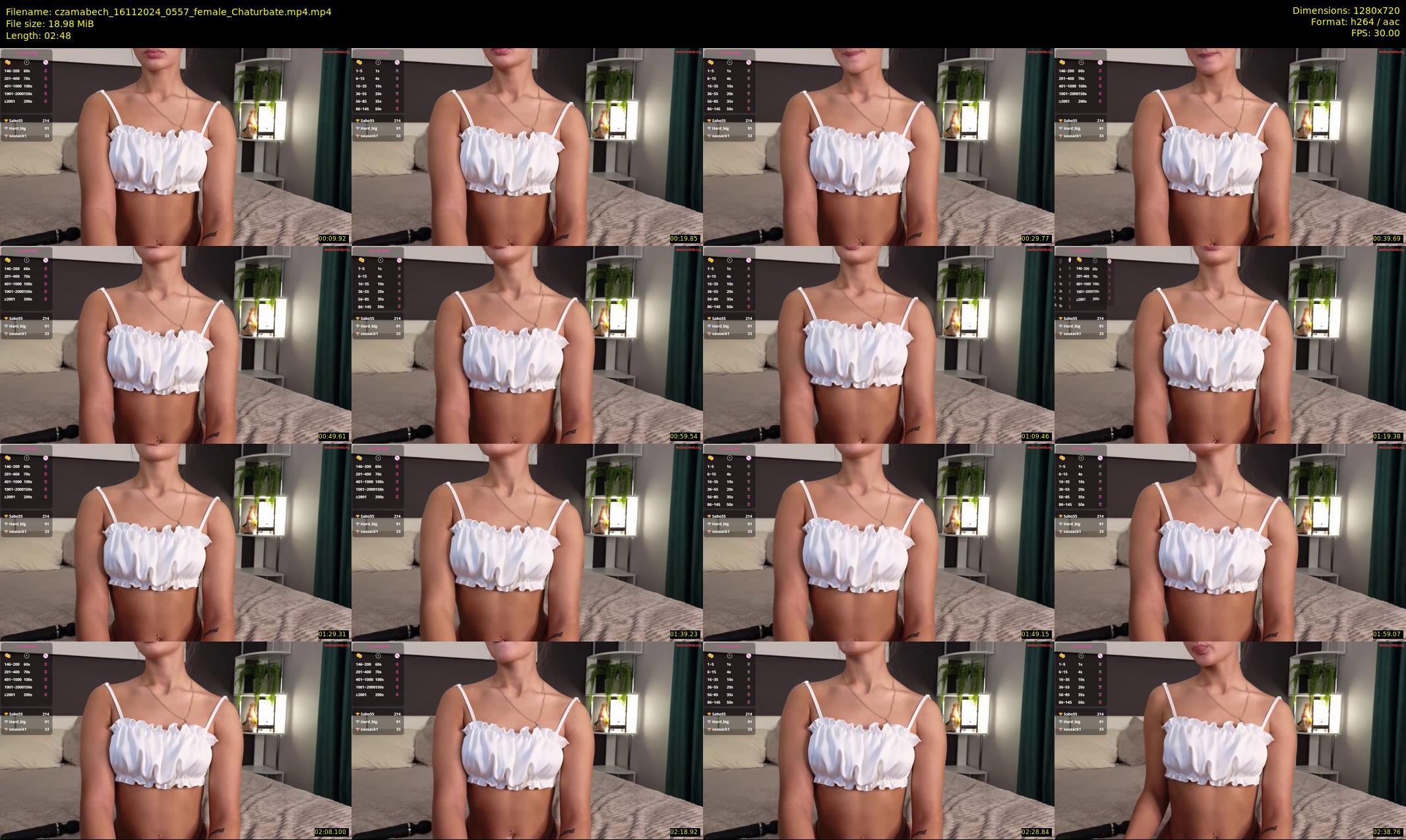 czamabech — 3 minute Chaturbate female cam show recording, 720p, Nov 16, 2024