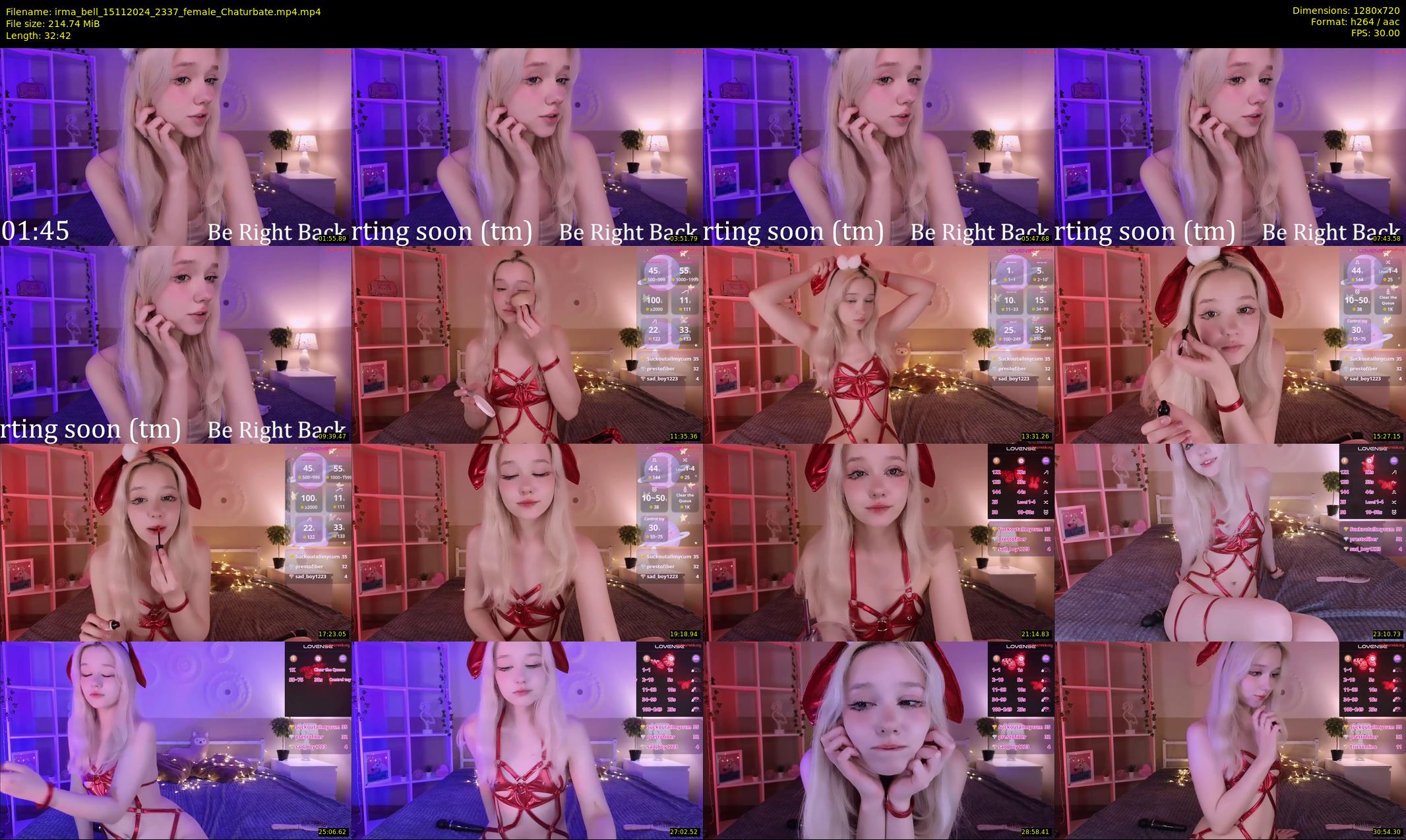 irma_bell — 33 minute Chaturbate female cam show recording, 720p, Nov 15, 2024